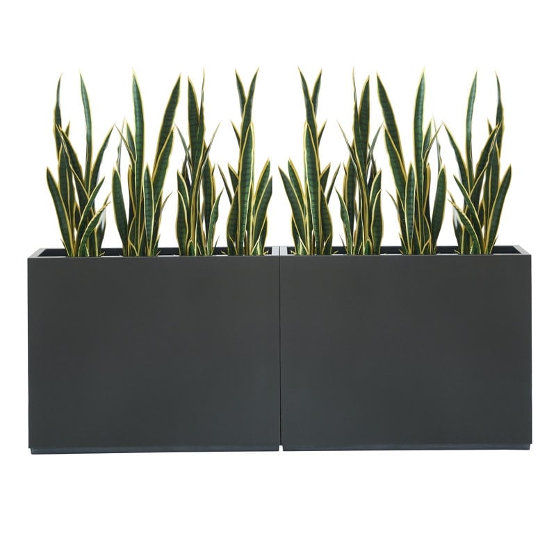 Metallic Heavy Planter for Outdoor Plants, 38Lx10Wx30H Inches Tall and Long Metal Divider Planter Box - 38x30x10