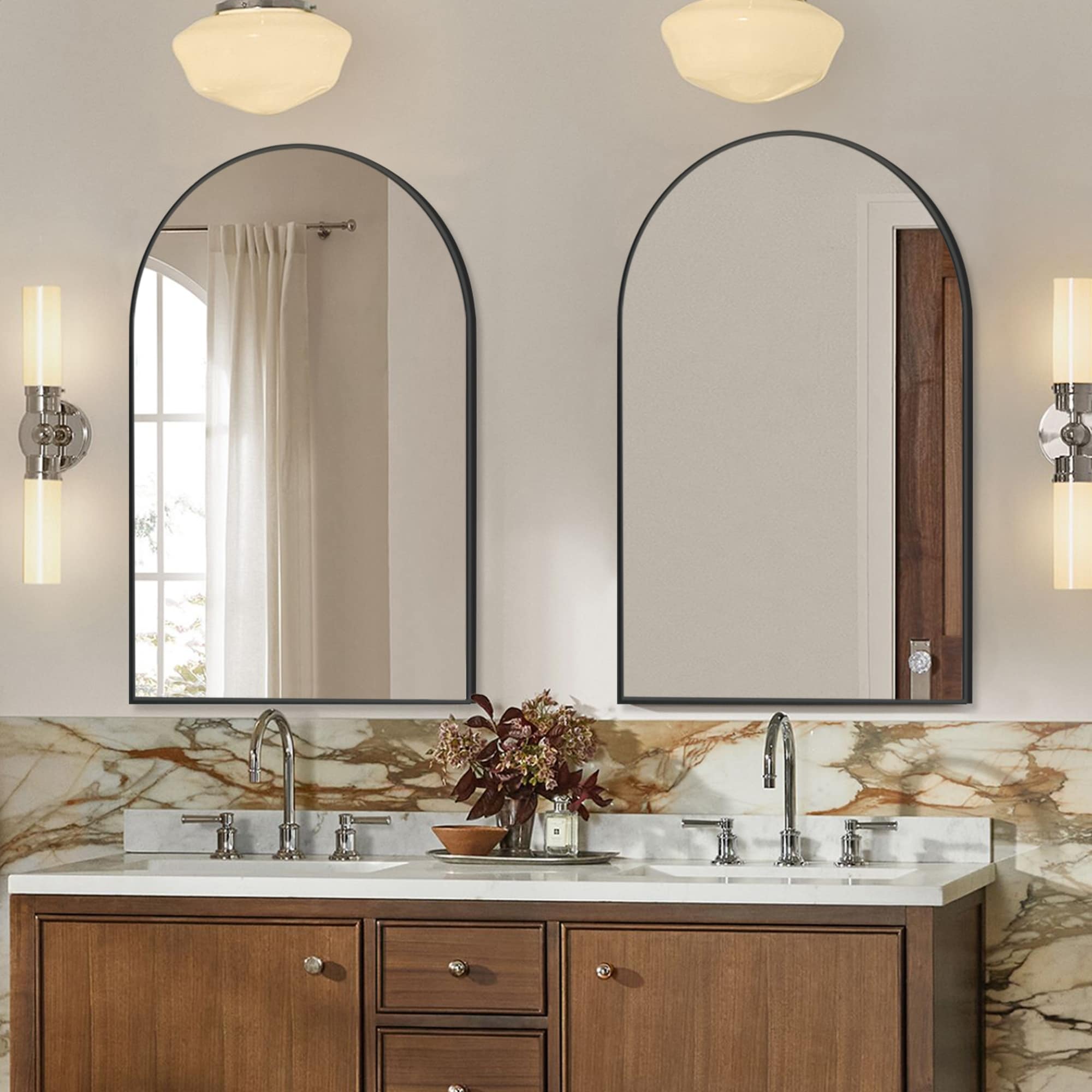 36x 24 2 Pack Arched Bathroom Vanity Mirror,Wall Mounted Mirror