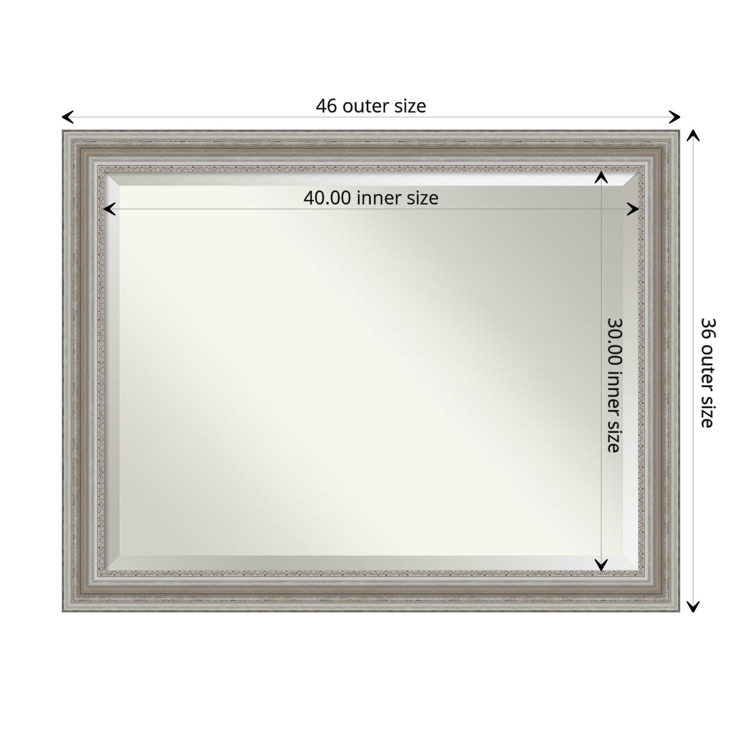 Beveled Bathroom Wall Mirror - Parlor Silver Frame