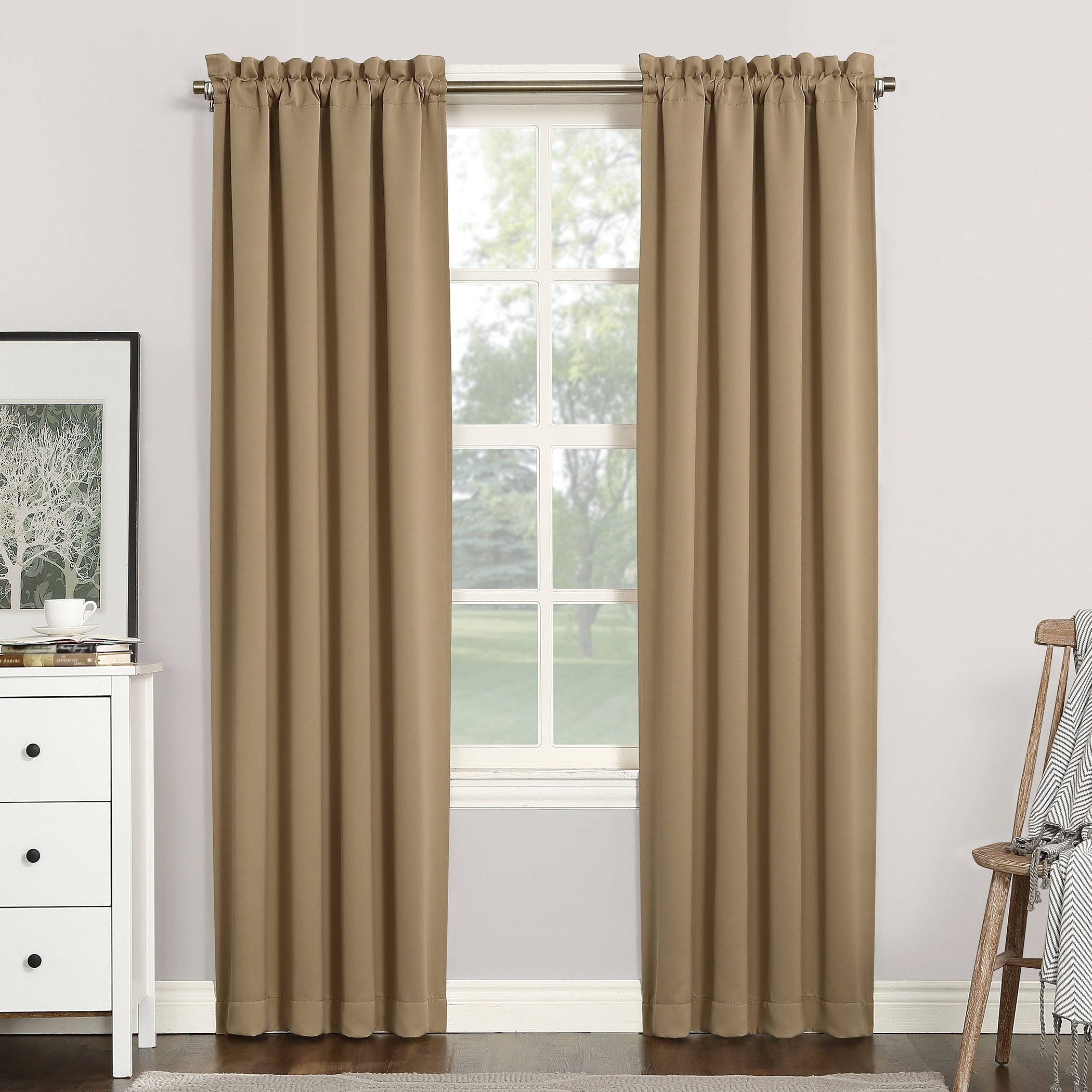 Sun Zero Hayden Energy Saving Blackout Rod Pocket 1-Piece Curtain Panel, Single Panel