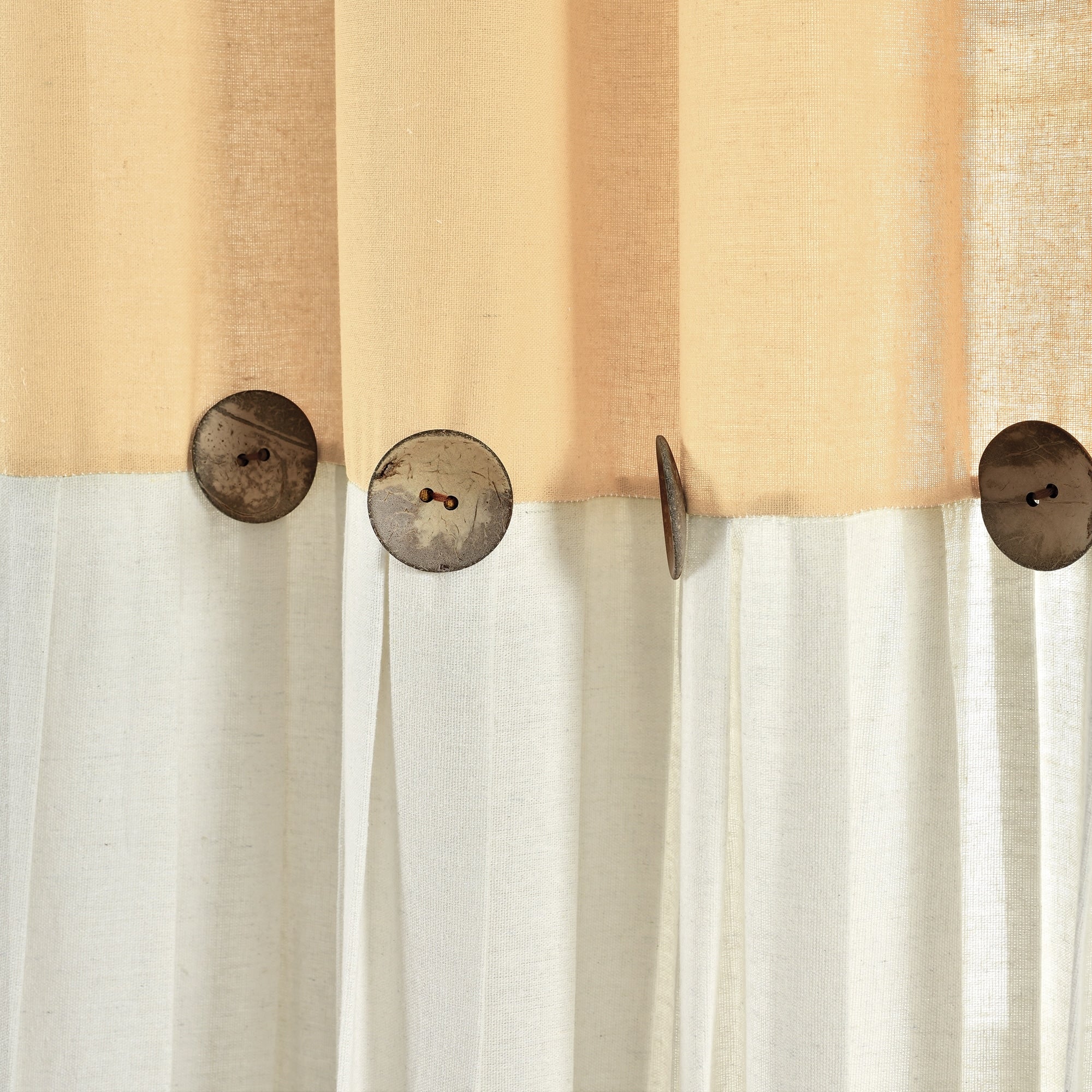 Lush Decor Linen Button Single Panel Window Curtain