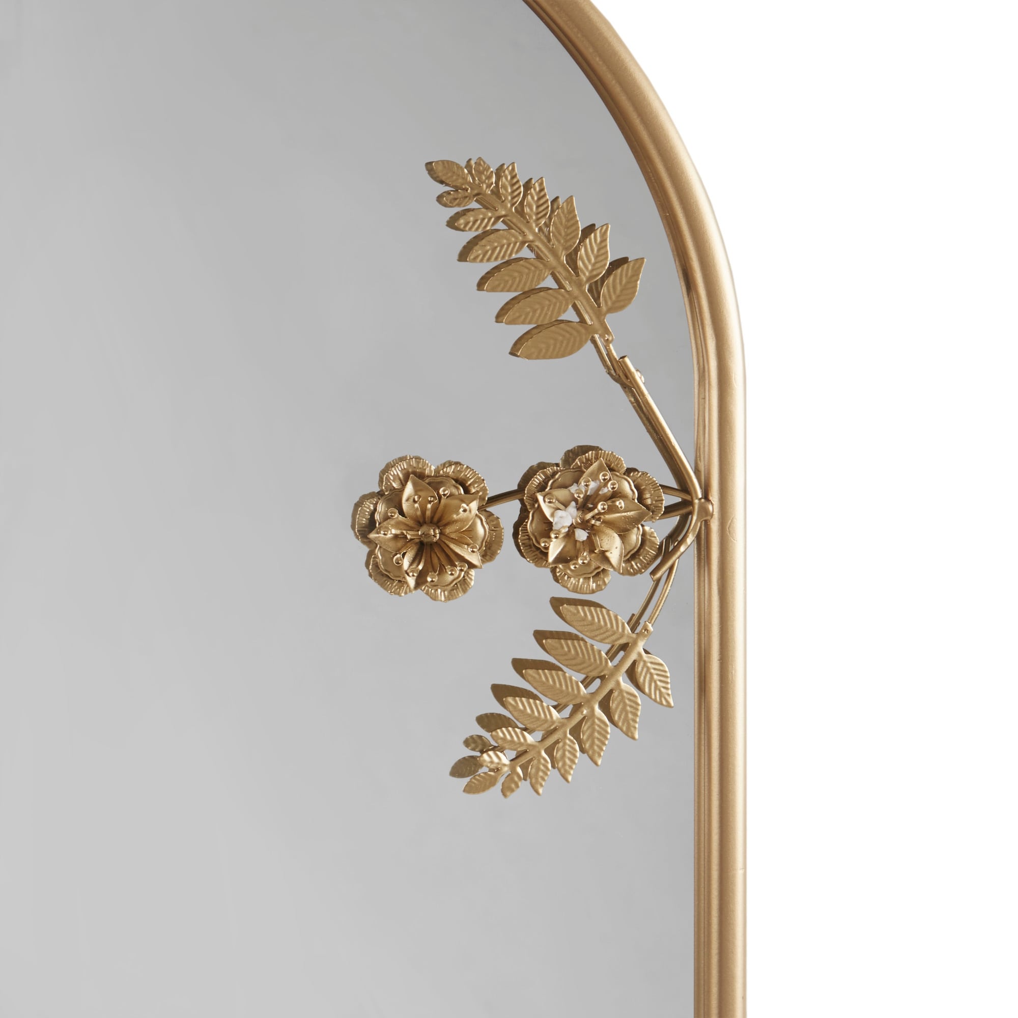 Madison Park Adaline Gold Arched Metal Floral Wall Mirror