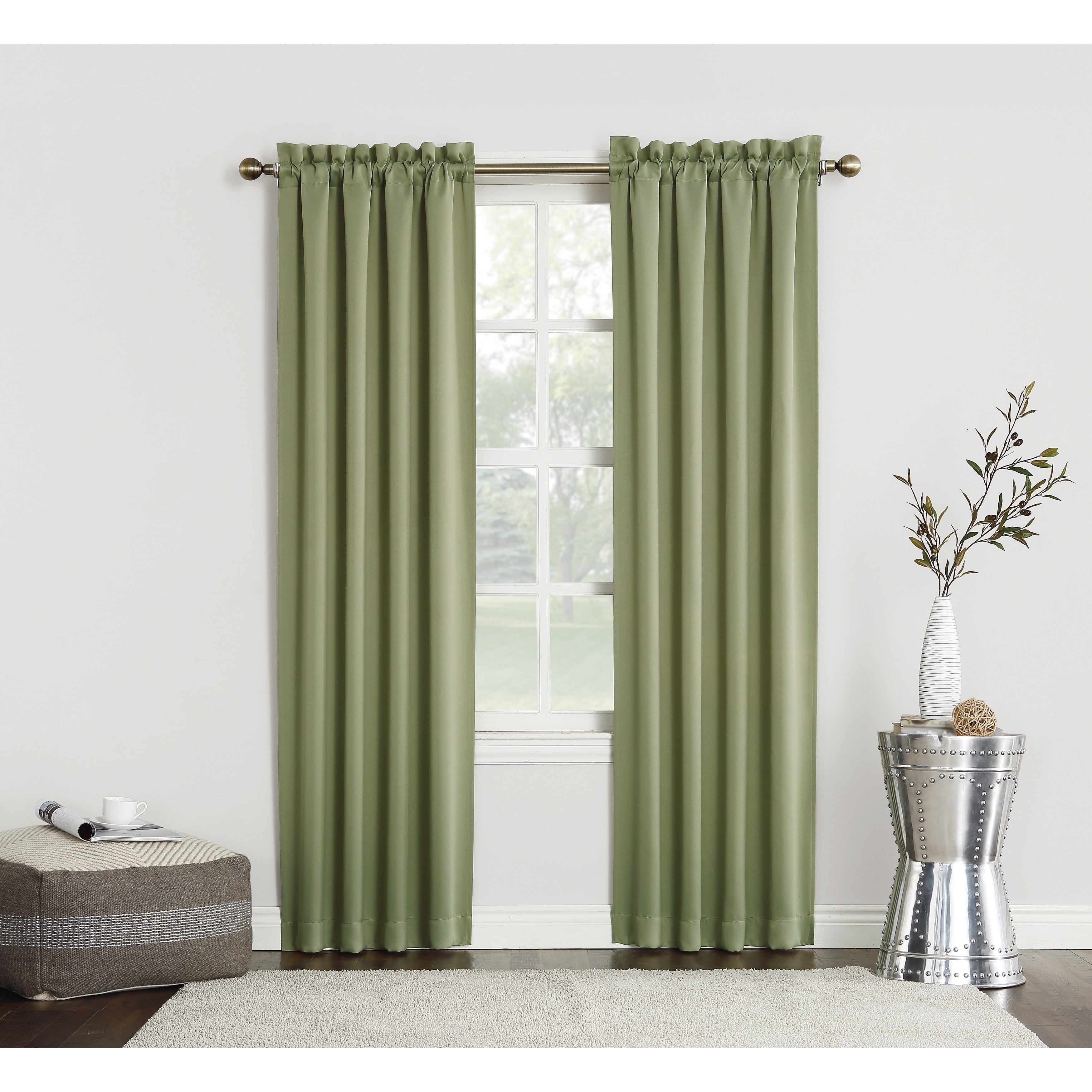 Sun Zero Hayden Energy Saving Blackout Rod Pocket 1-Piece Curtain Panel, Single Panel