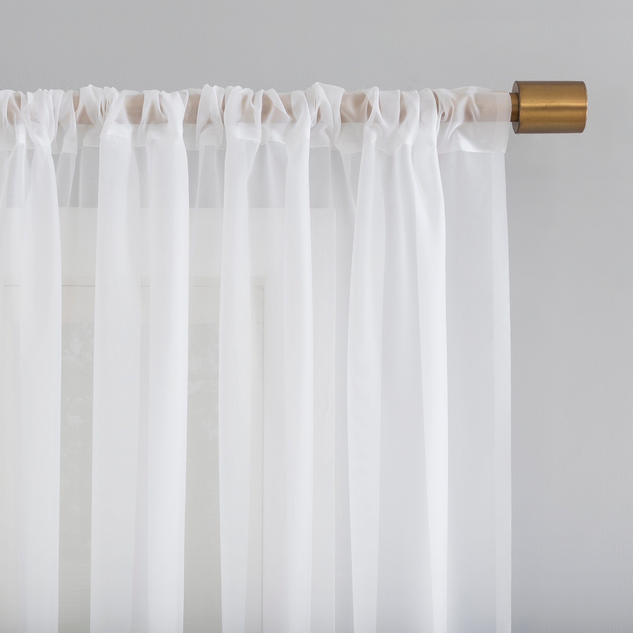 No. 918 Mallory Voile Sheer Rod Pocket Curtain Panel, Single Panel