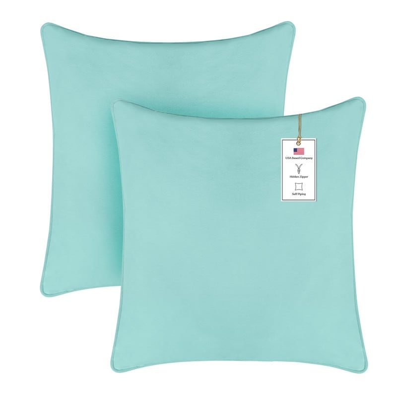 A1HC Set of 2 Luxurious Fine Soft Velvet Throw Pillow Covers Only, For Sofas, Beds, Vibrant Colors and Hidden Zipper