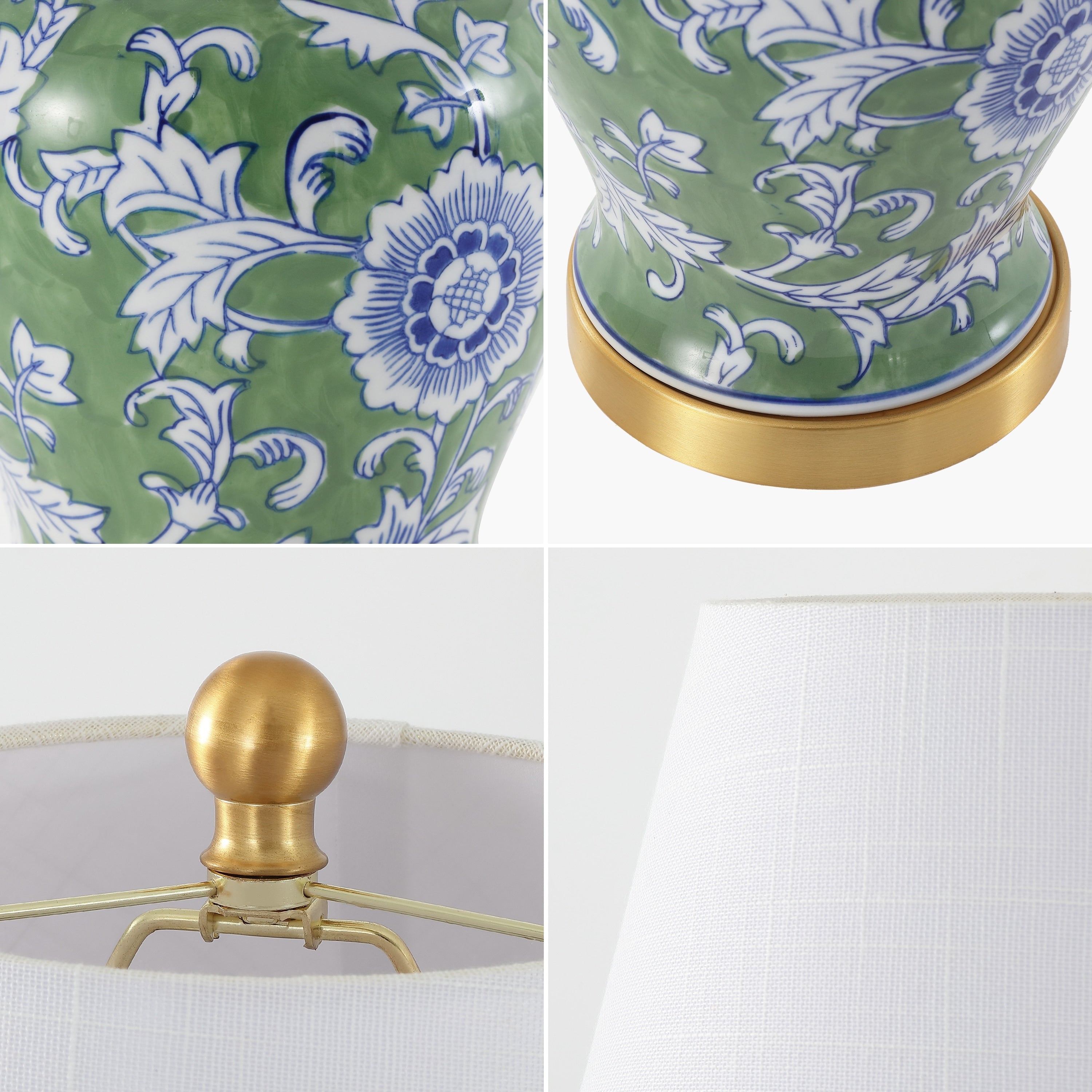 Penelope 22 Chinoiserie LED Table Lamp, Blue/White by JONATHAN Y