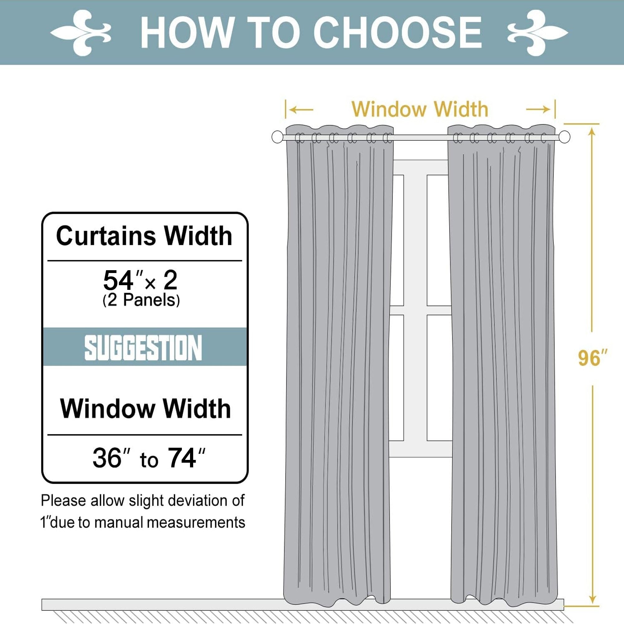 Blackout Window Panel Curtain Set (2 Panels and 2 matching Tie Backs)