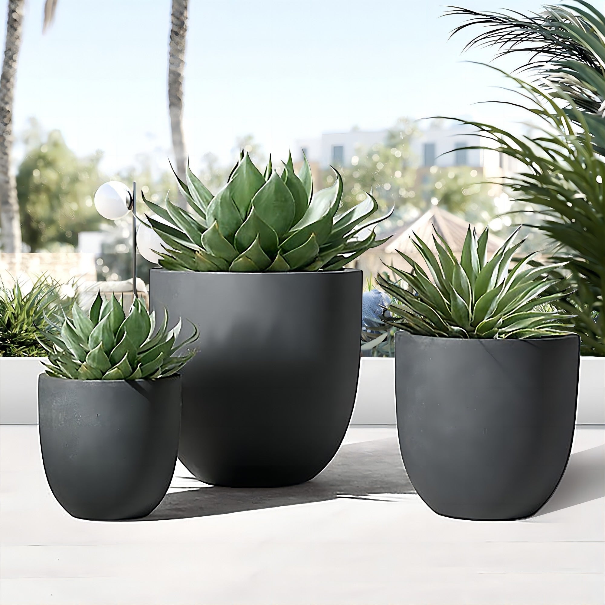 Tapered Round MgO Planter, Indoor and Outdoor