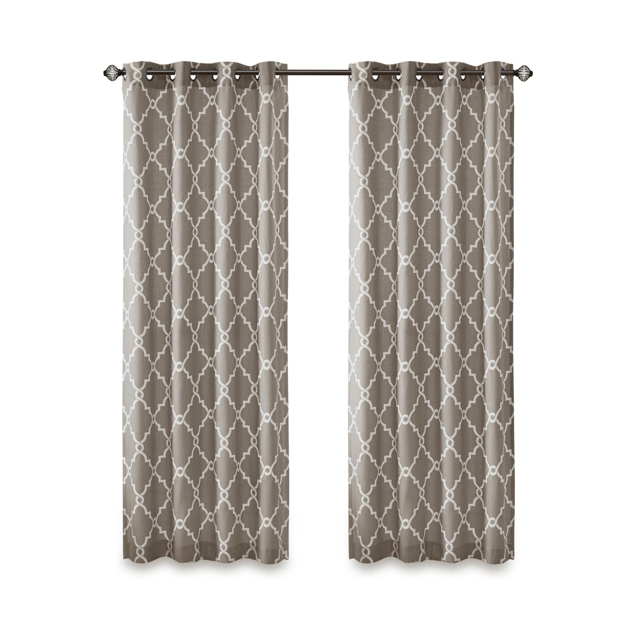 Madison Park Westmont Fretwork Print Grommet Top Window Single Curtain Panel