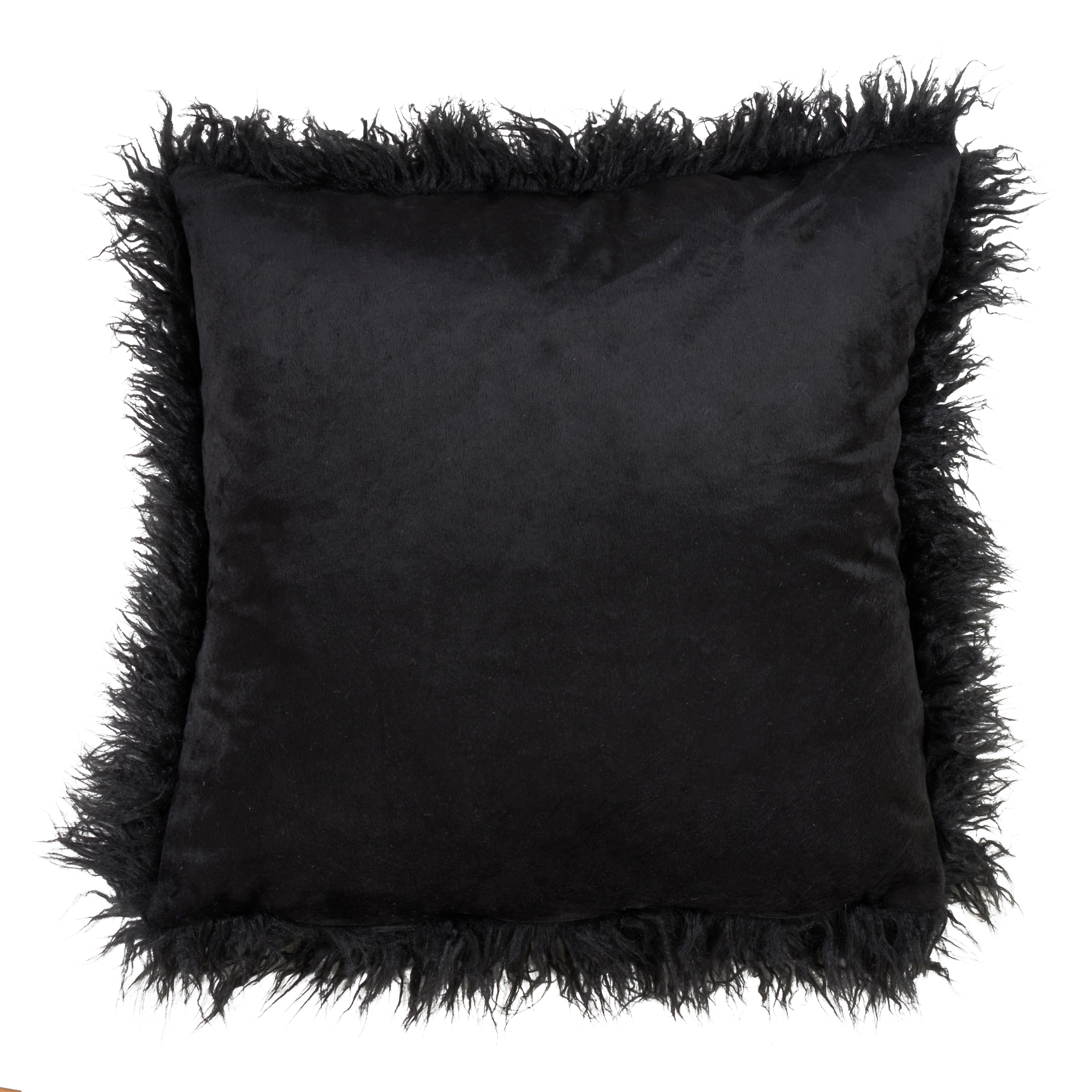 Mongolian Shaggy Faux Fur Throw Pillow