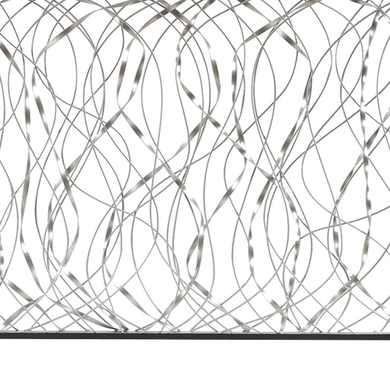 Silver Metal Infinity Rectangular Black Framed Abstract Wall Decor