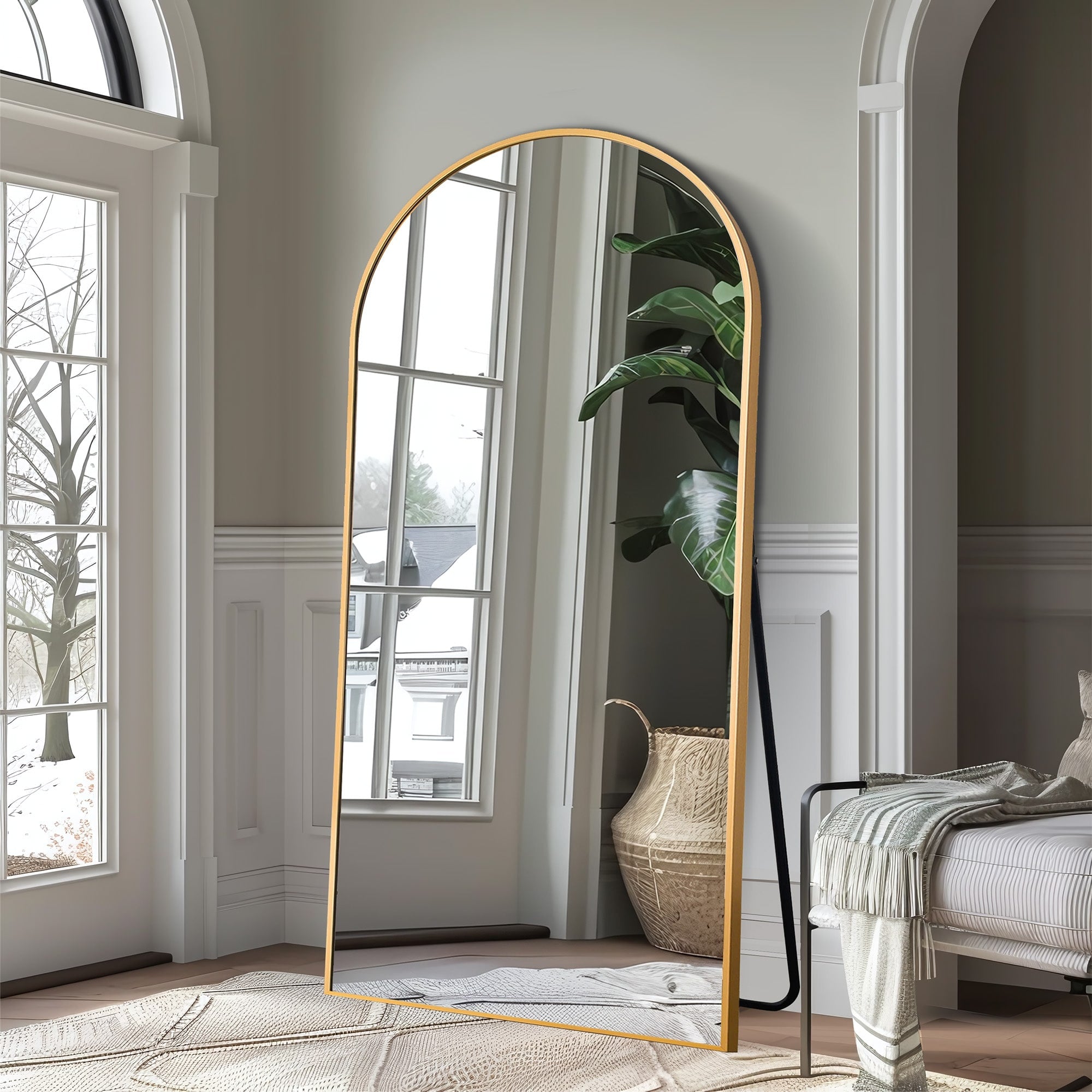 Dovelina Arched Full Length Floor Wall Mirror Standing Mirror