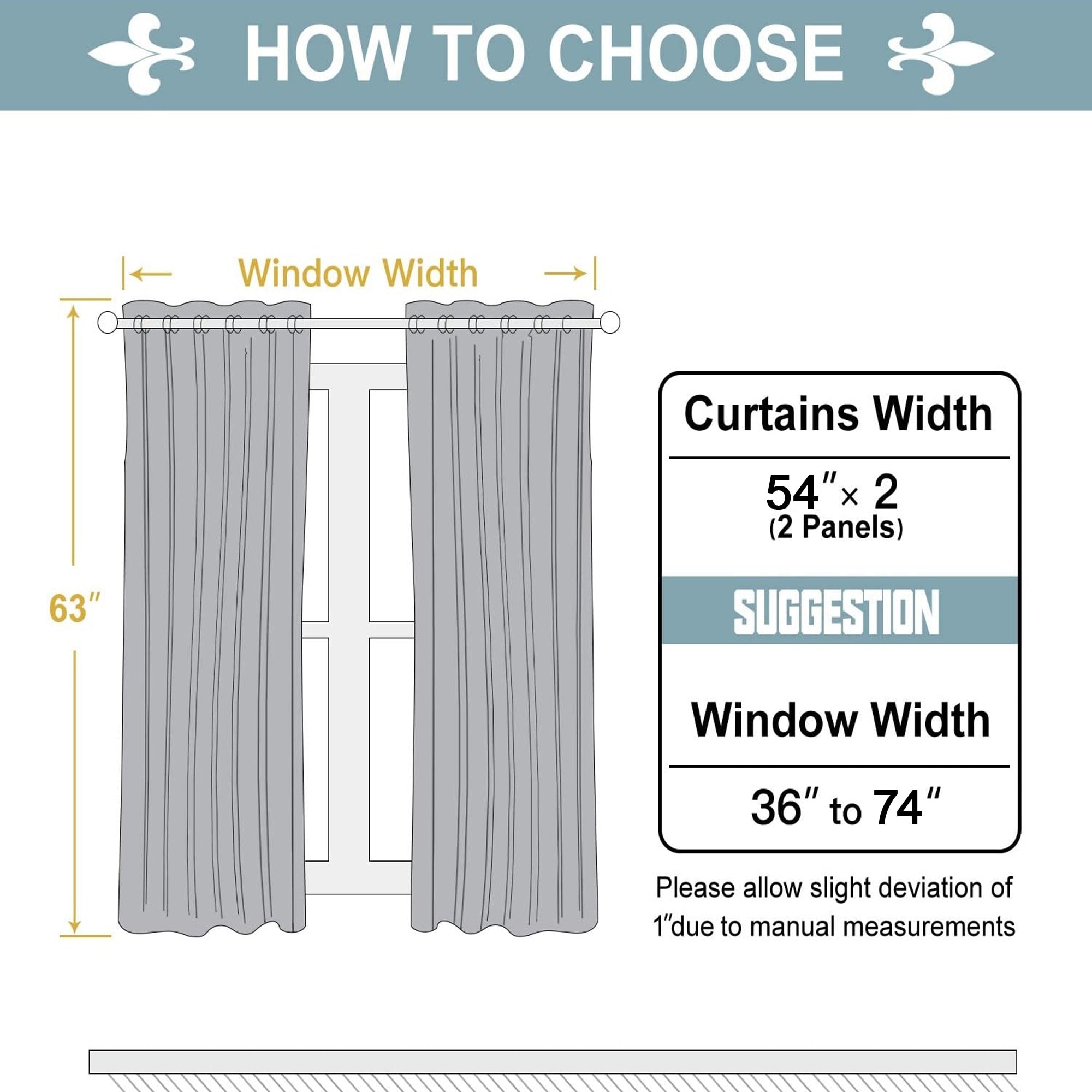 Blackout Window Panel Curtain Set (2 Panels and 2 matching Tie Backs)