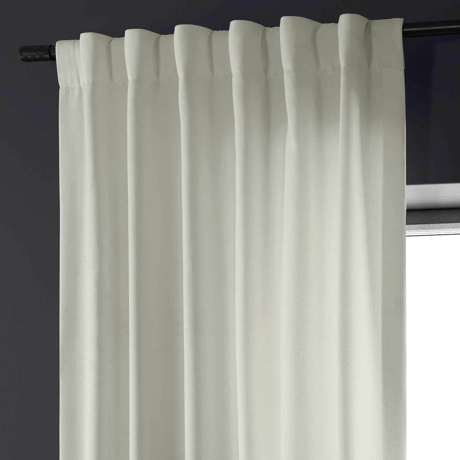 Exclusive Fabrics Italian Faux Linen Room Darkening Curtains for Bedroom & Living Room Curtains - Single Panel Window Curtains