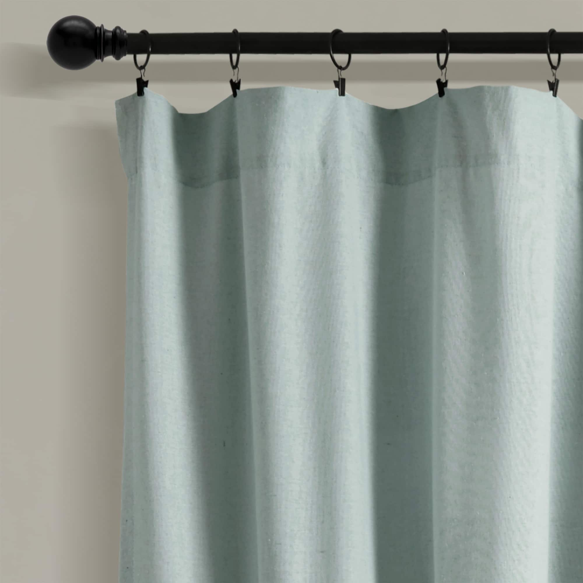 Lush Decor Linen Button Single Panel Window Curtain