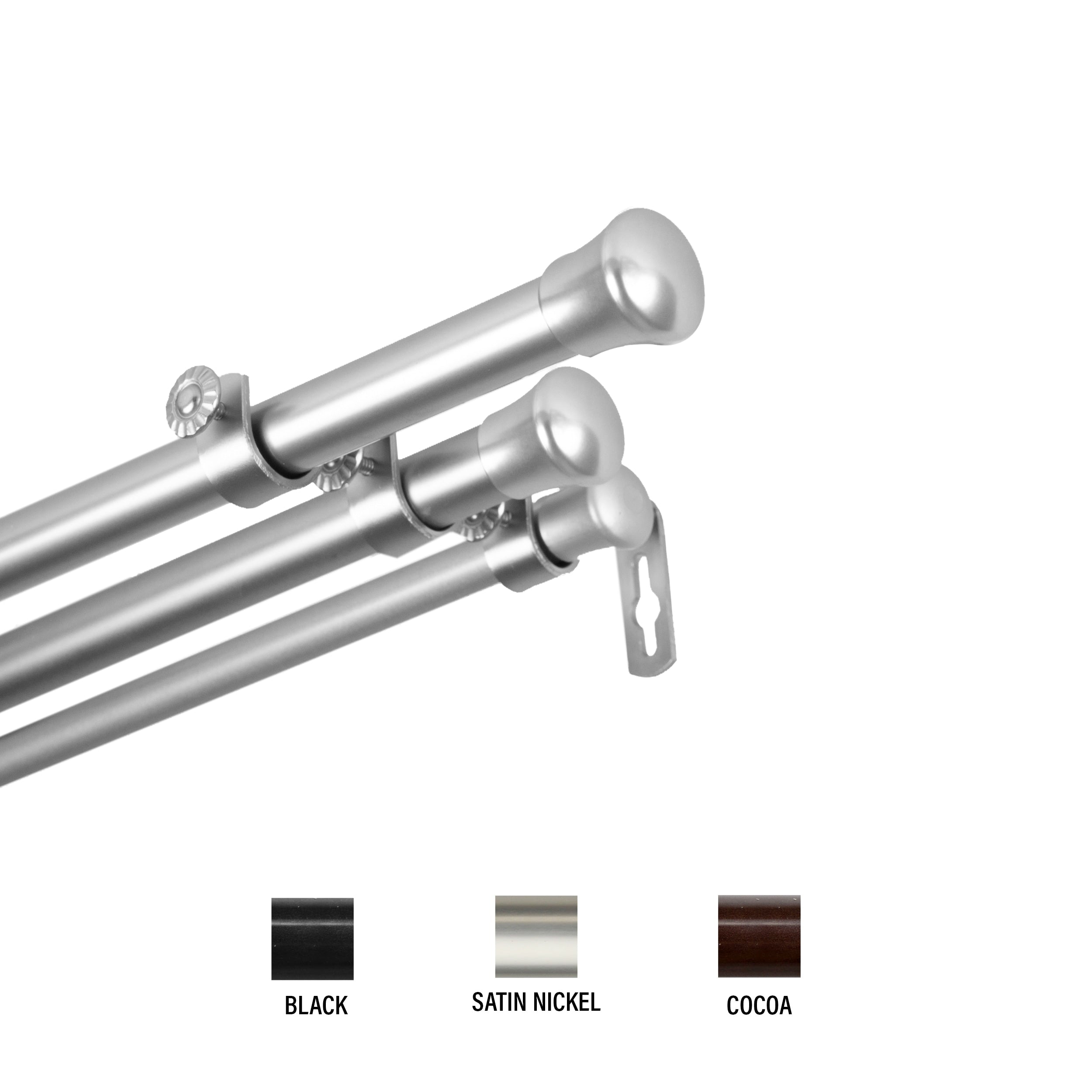 InStyleDesign End Cap 13/16 Triple Curtain Rod