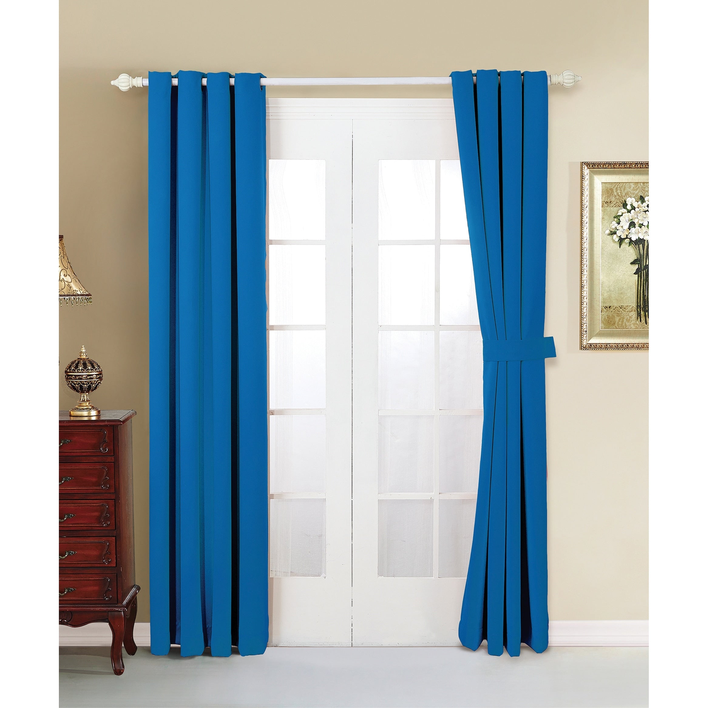 Blackout Window Panel Curtain Set (2 Panels and 2 matching Tie Backs)