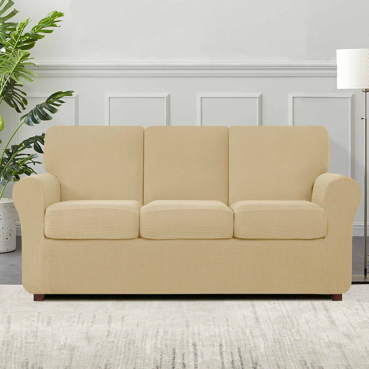 Subrtex 7-Piece Stretch Sofa Slipcover Sets with 3 Backrest Cushion Covers and 3 Seat Cushion Covers