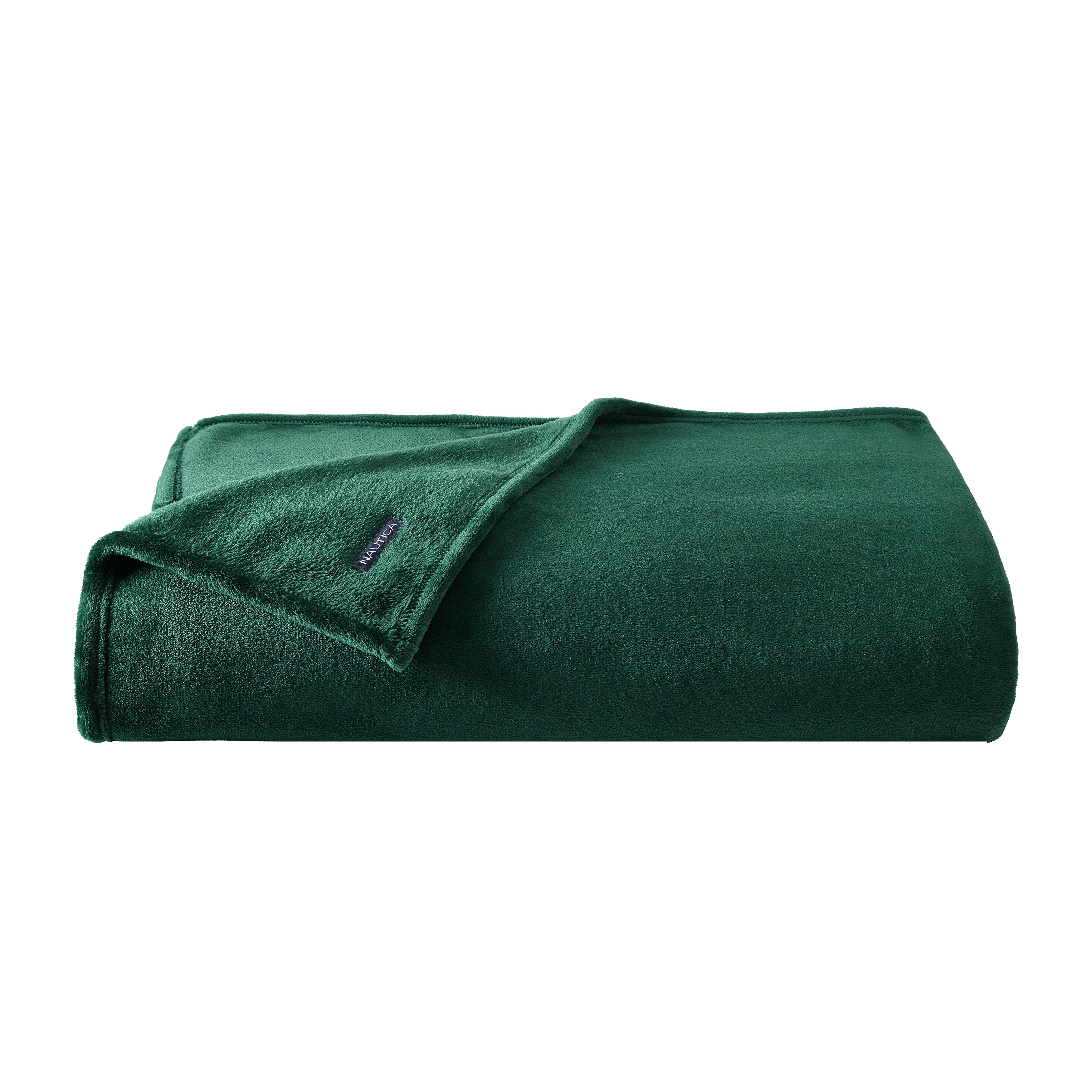 Nautica Solid Ultra Soft Plush Fleece Bed Blanket