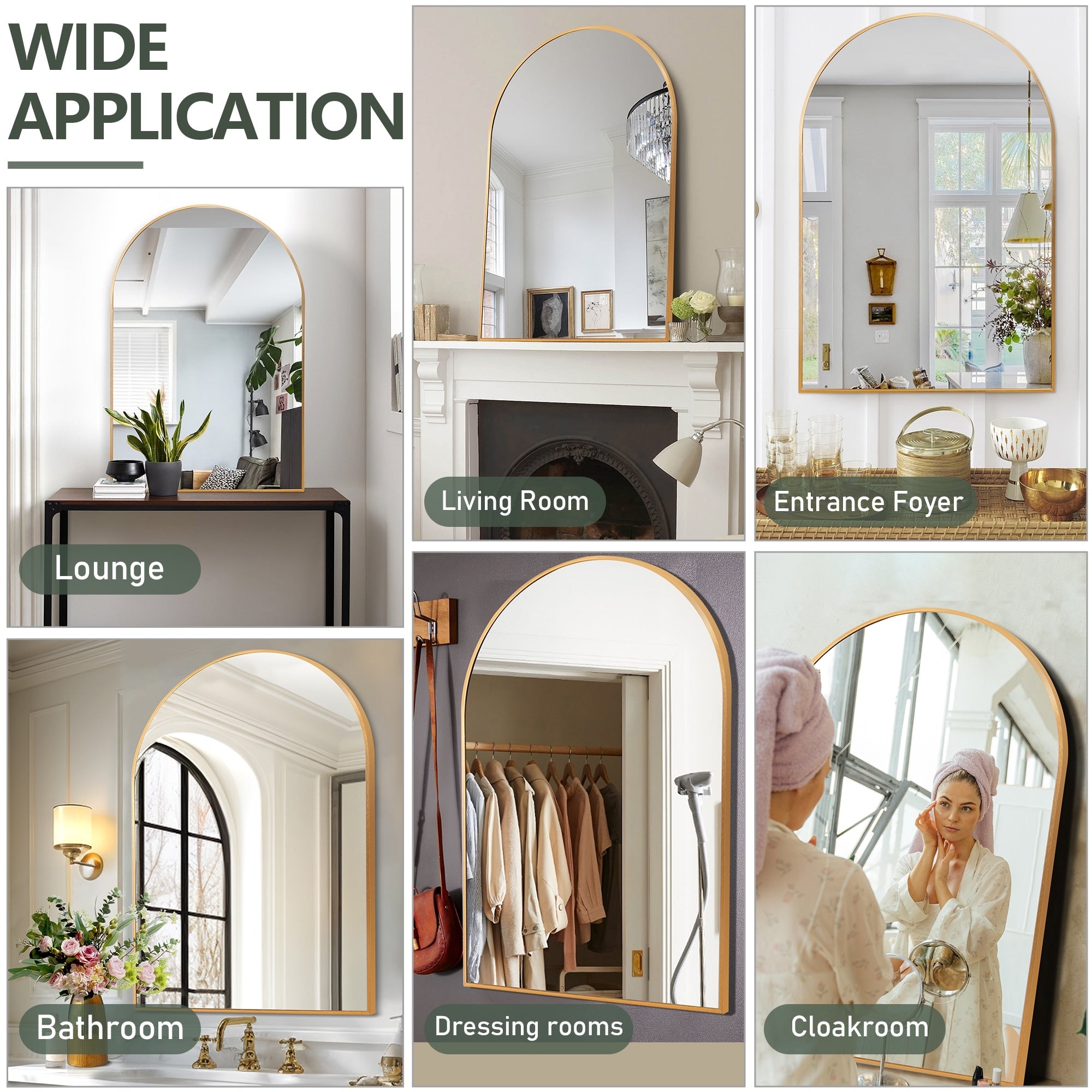 36x 24 2 Pack Arched Bathroom Vanity Mirror,Wall Mounted Mirror