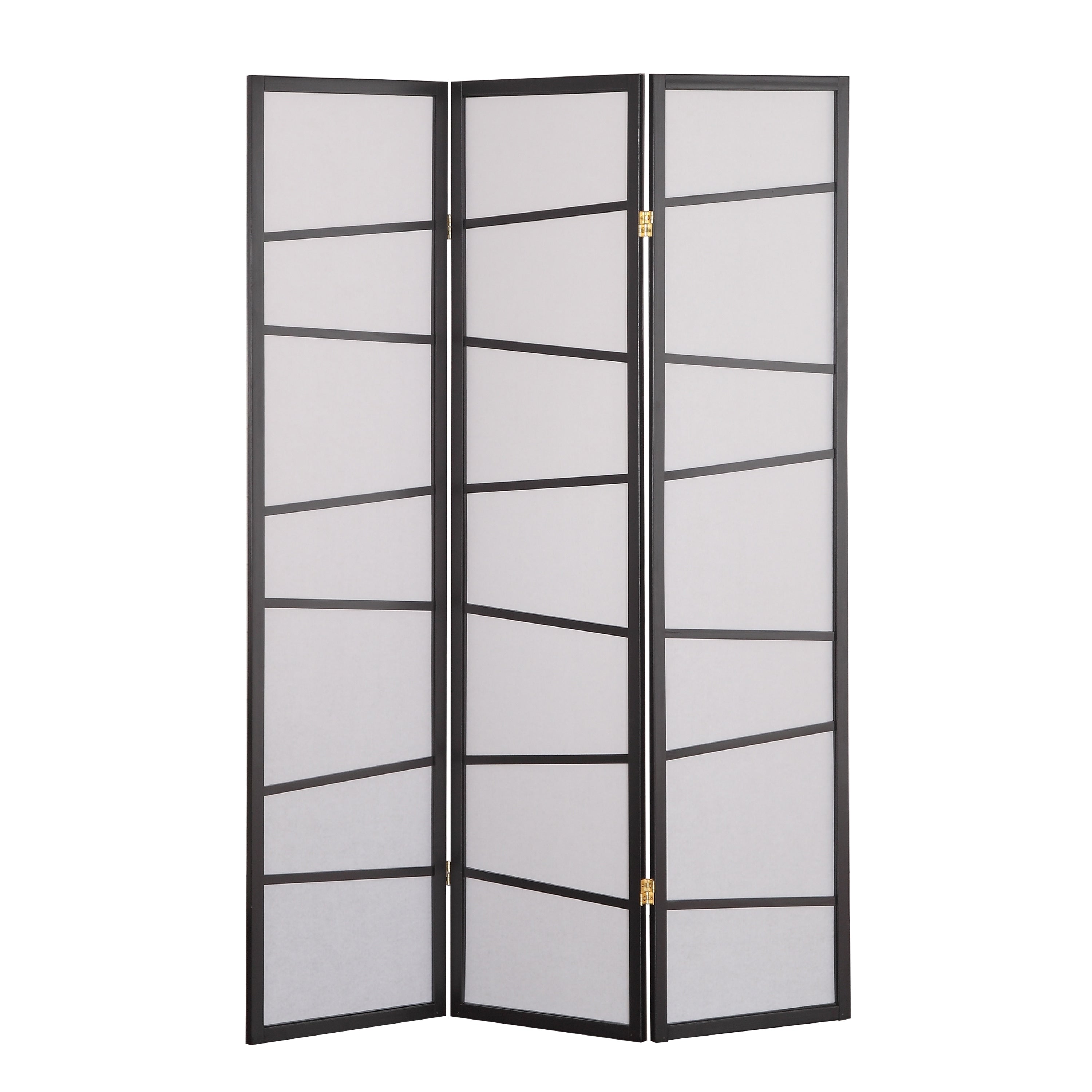 Roundhill Furniture Black 3-Panel Screen Room Divider