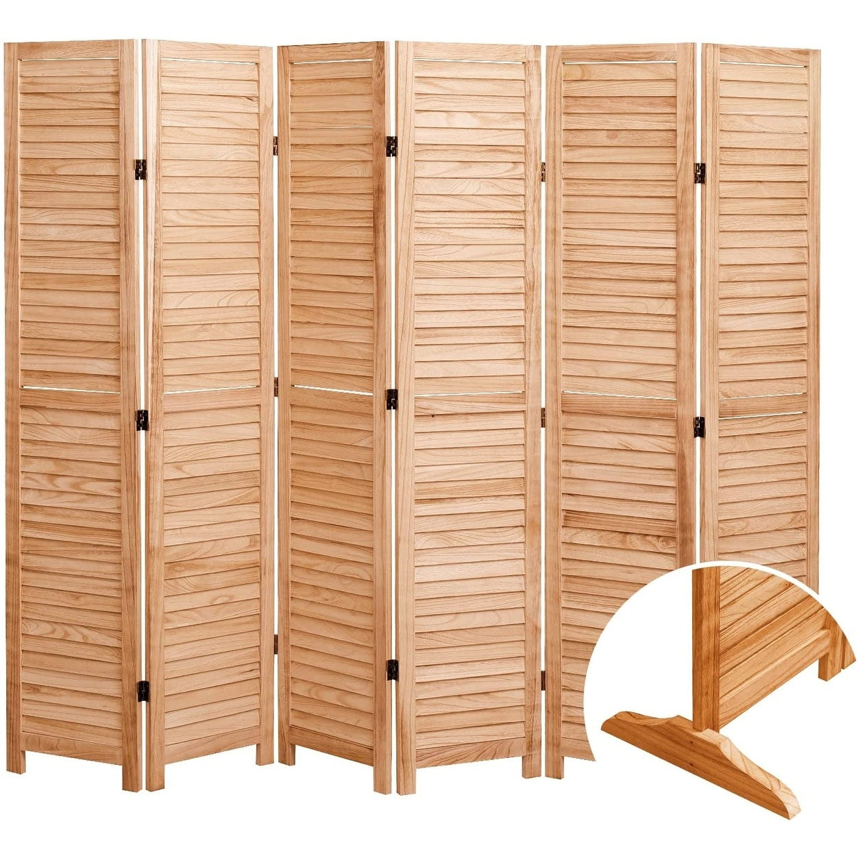 65'' H Solid Wood Folding Room Divider