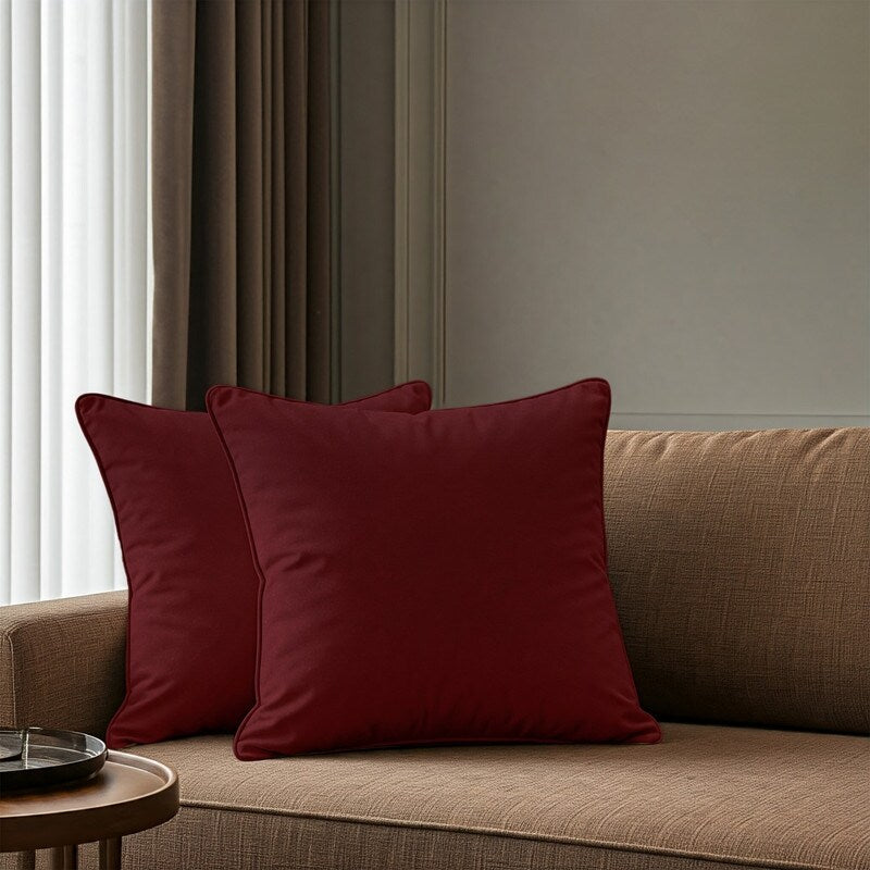 A1HC Set of 2 Luxurious Fine Soft Velvet Throw Pillow Covers Only, For Sofas, Beds, Vibrant Colors and Hidden Zipper