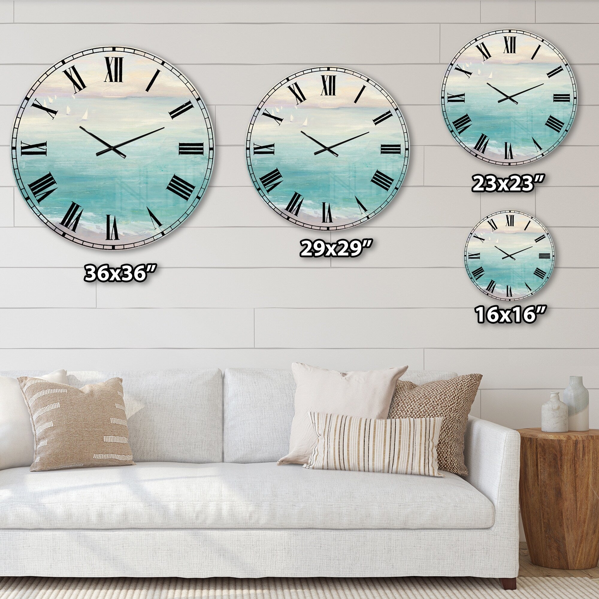 Designart 'From the Shore' Traditional Large Wall CLock