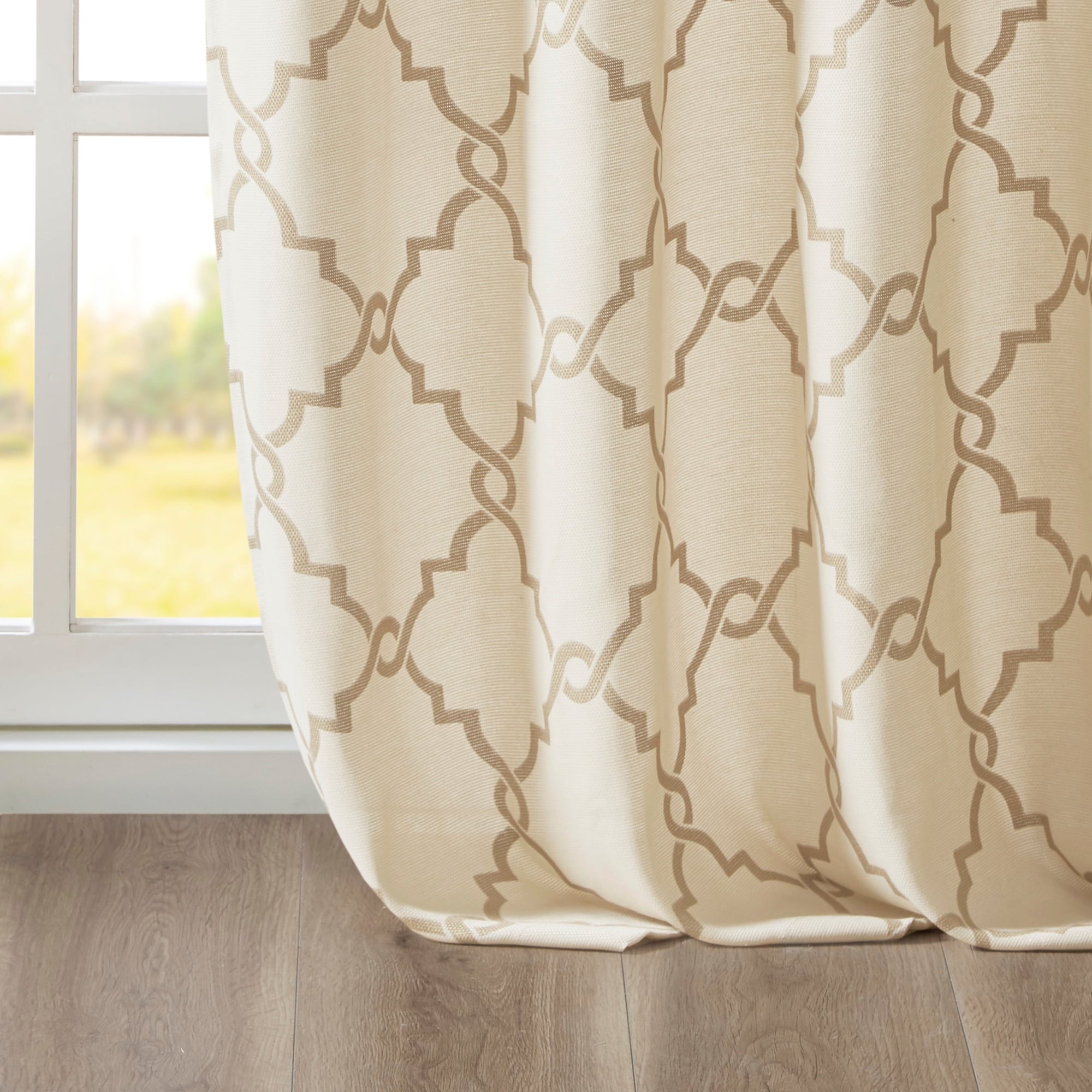 Madison Park Westmont Fretwork Print Grommet Top Window Single Curtain Panel