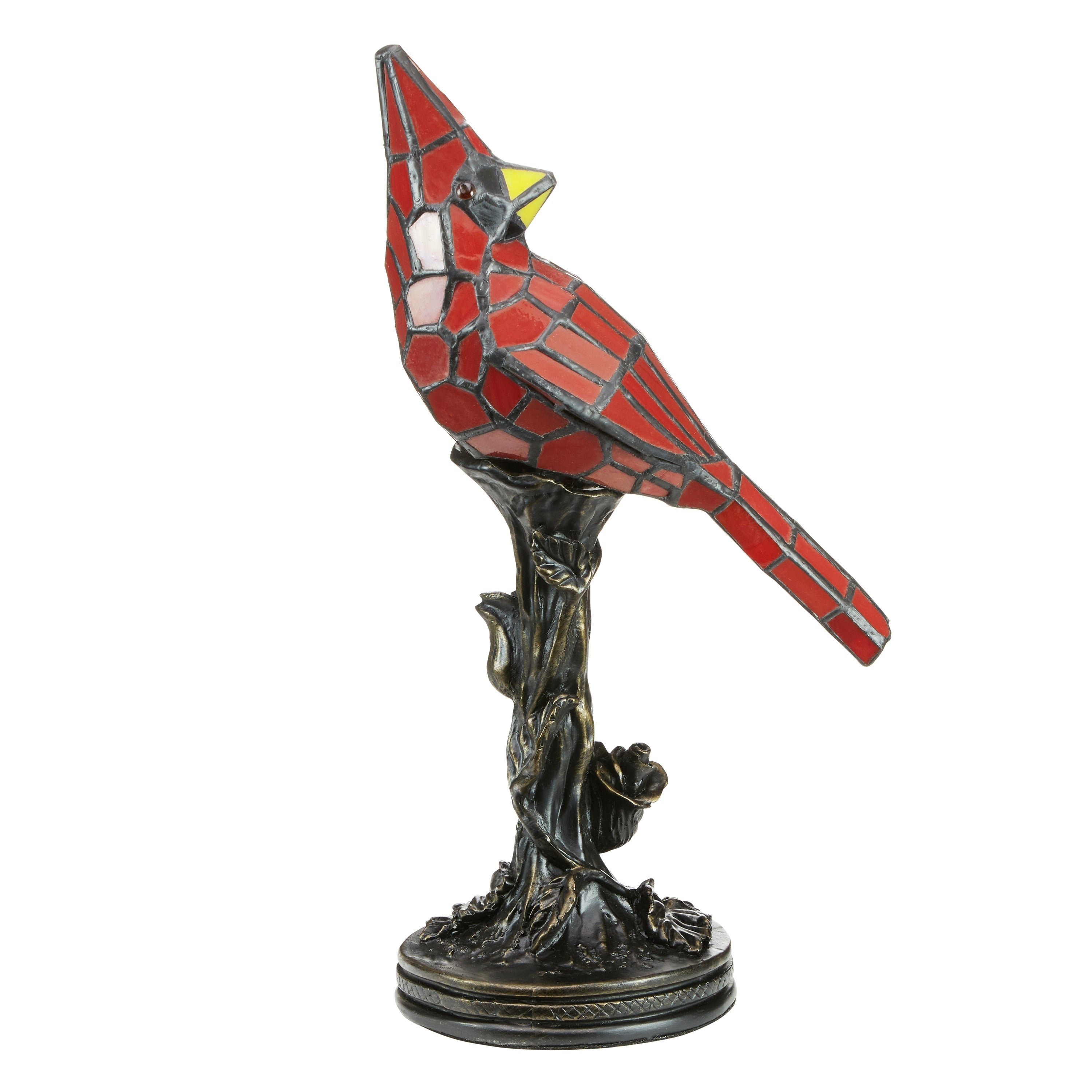 River of Goods Red Stained Glass 13-inch Cardinal Accent Lamp - 8L x 4.5W x 13.5H