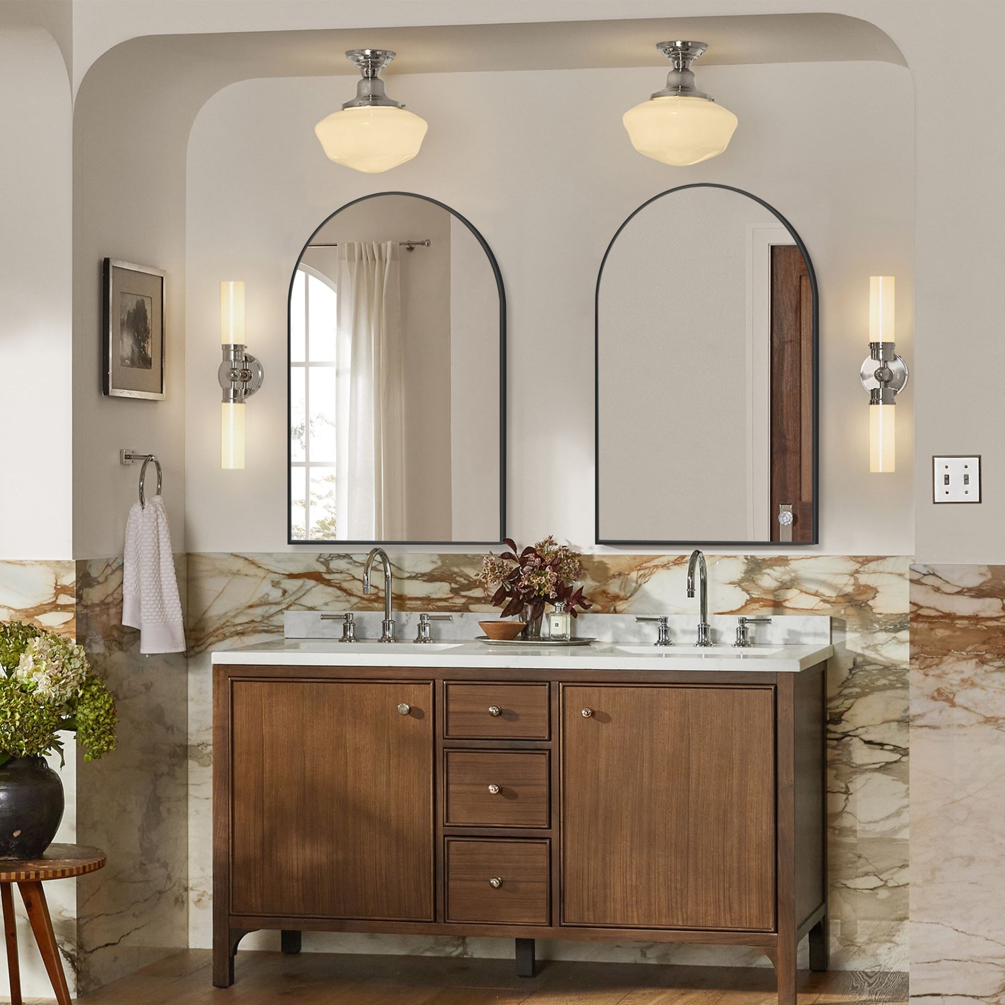 36x 24 2 Pack Arched Bathroom Vanity Mirror,Wall Mounted Mirror