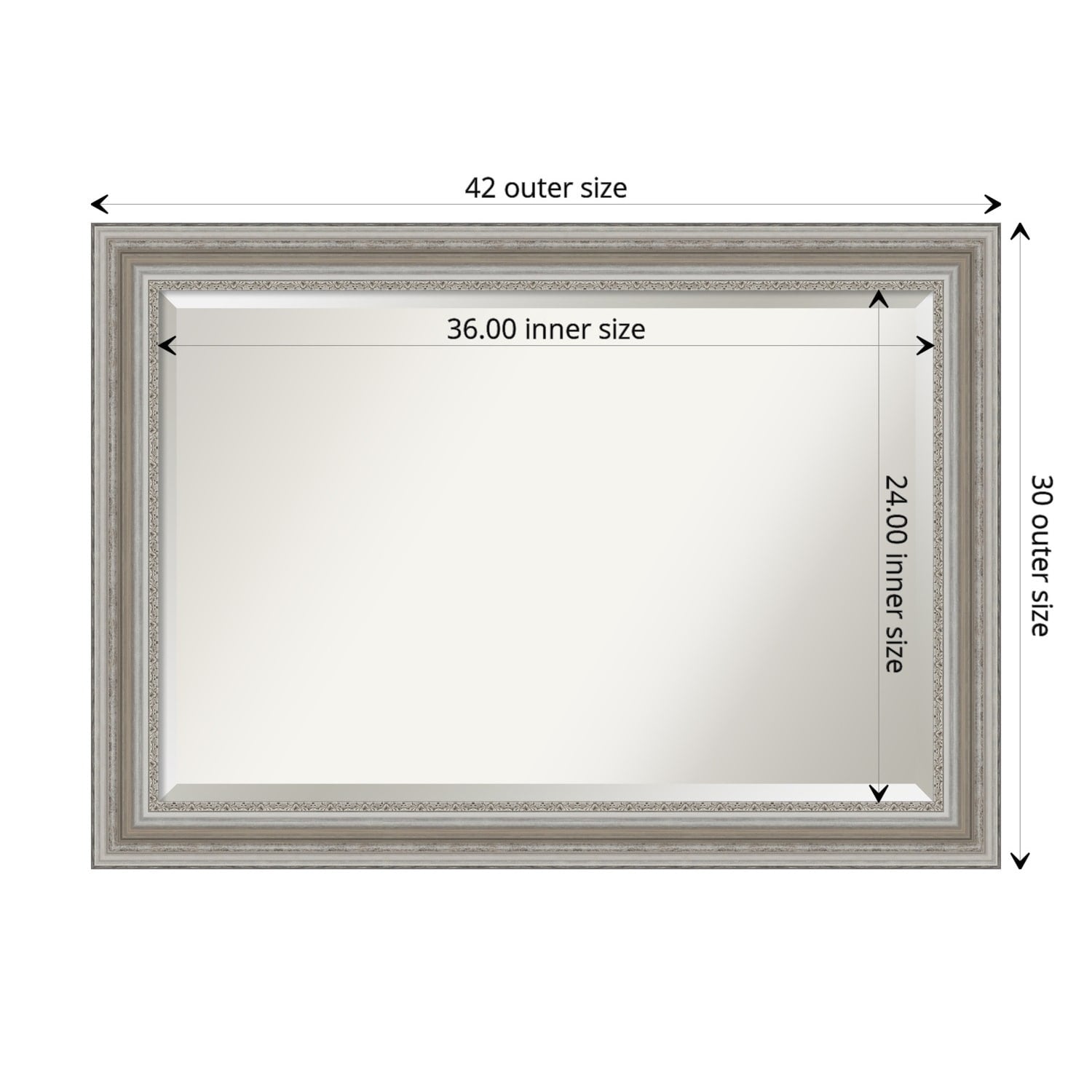 Beveled Bathroom Wall Mirror - Parlor Silver Frame