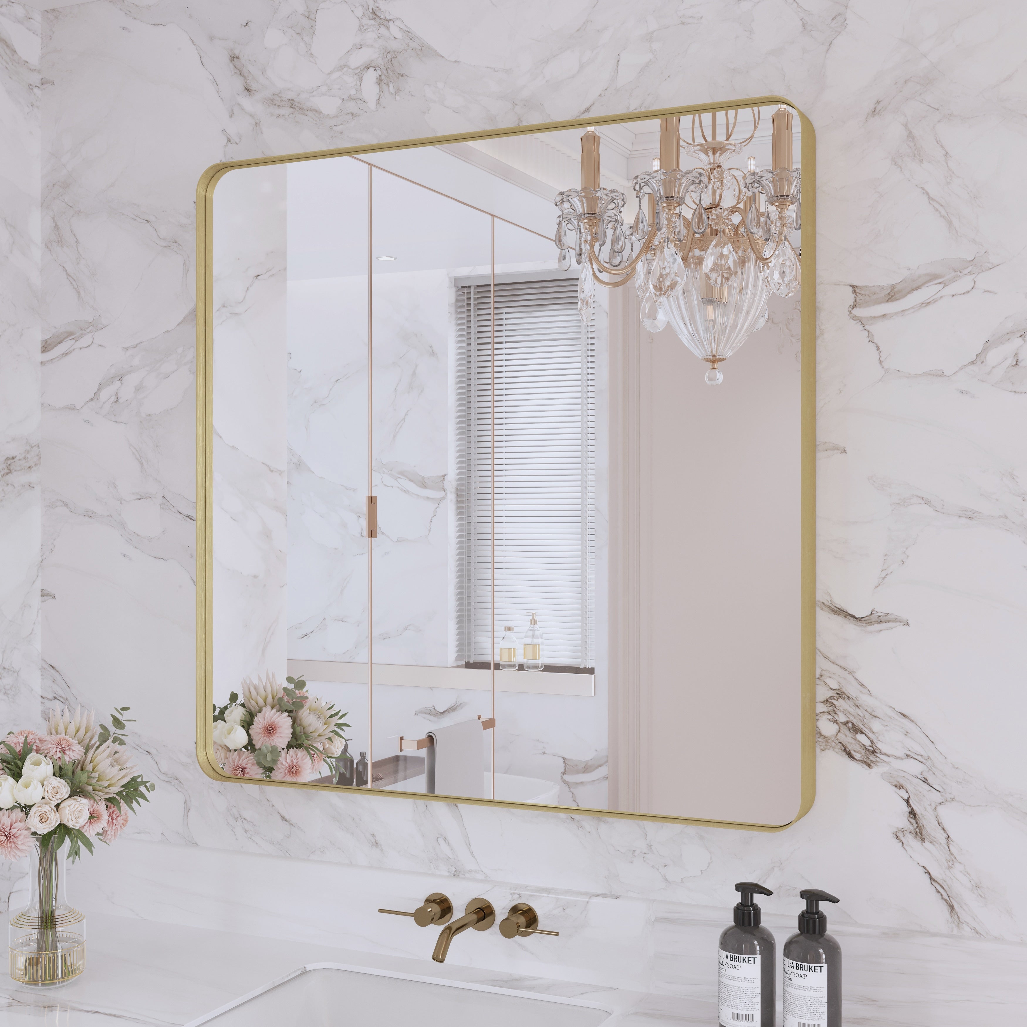 Framed Wall Mounted Bathroom Vanity Mirror