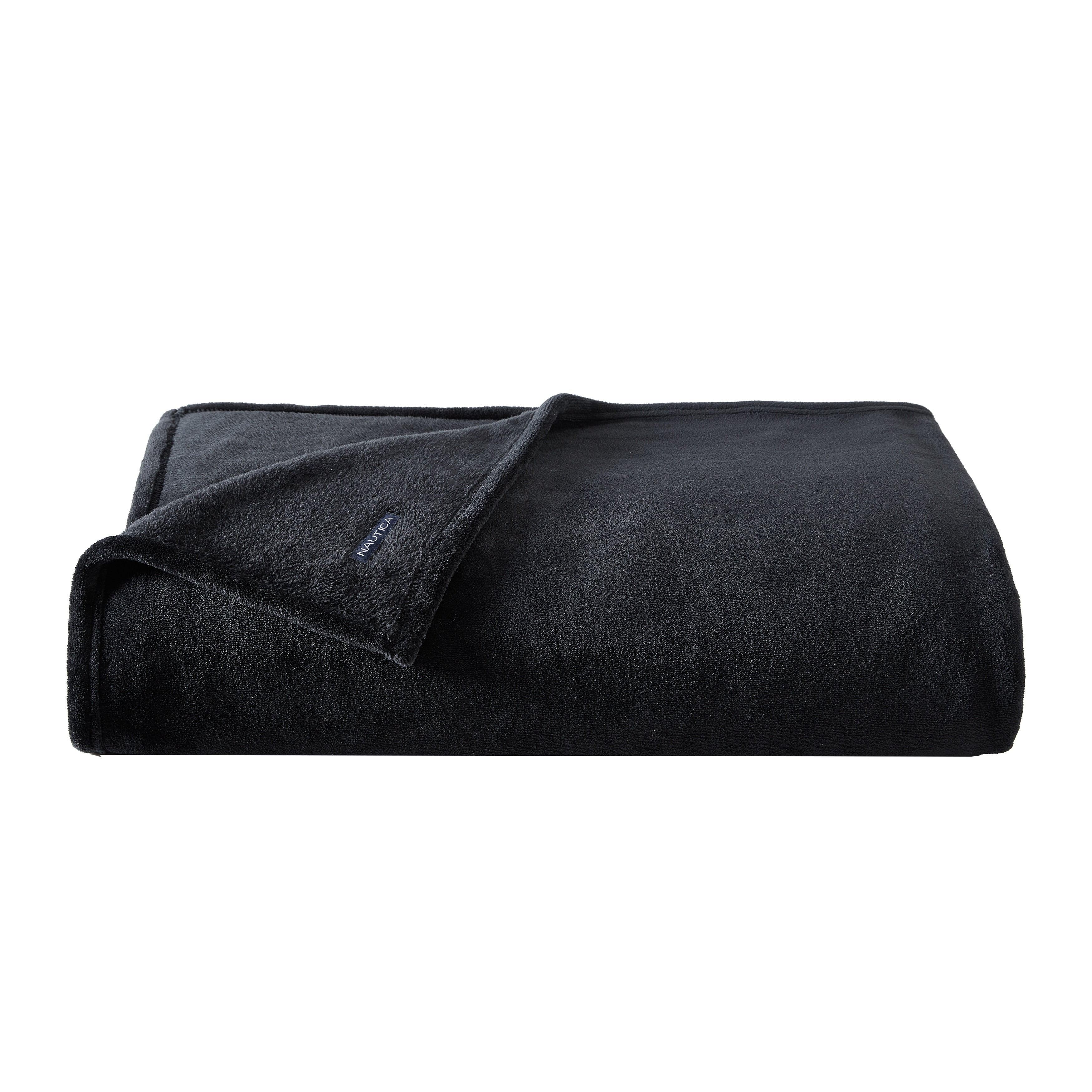 Nautica Solid Ultra Soft Plush Fleece Bed Blanket