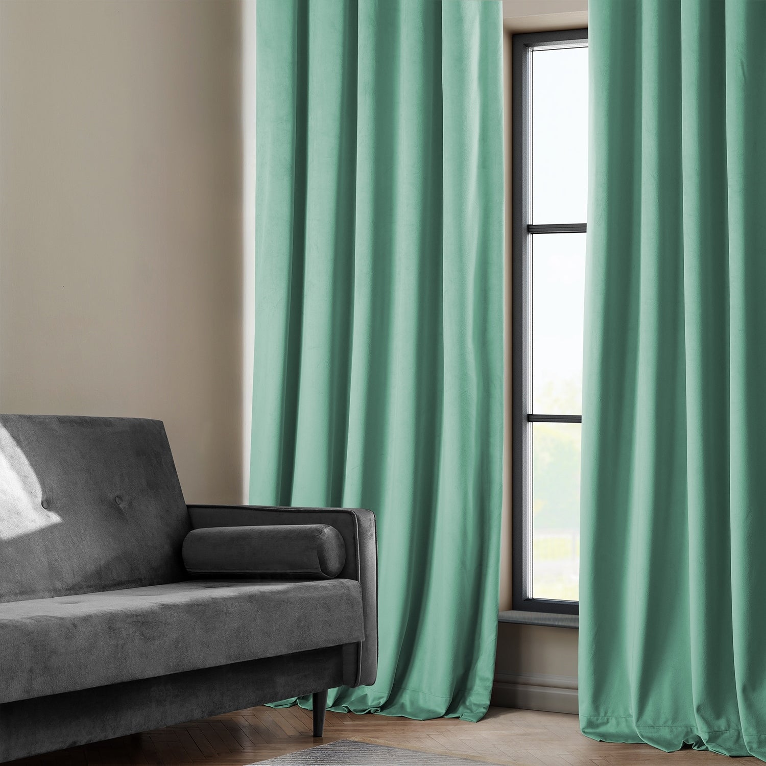 Exclusive Fabrics Heritage Plush Velvet Room Darkening Curtains (1 Panel) Luxury Velvet Curtains for Bedroom & Living Room.