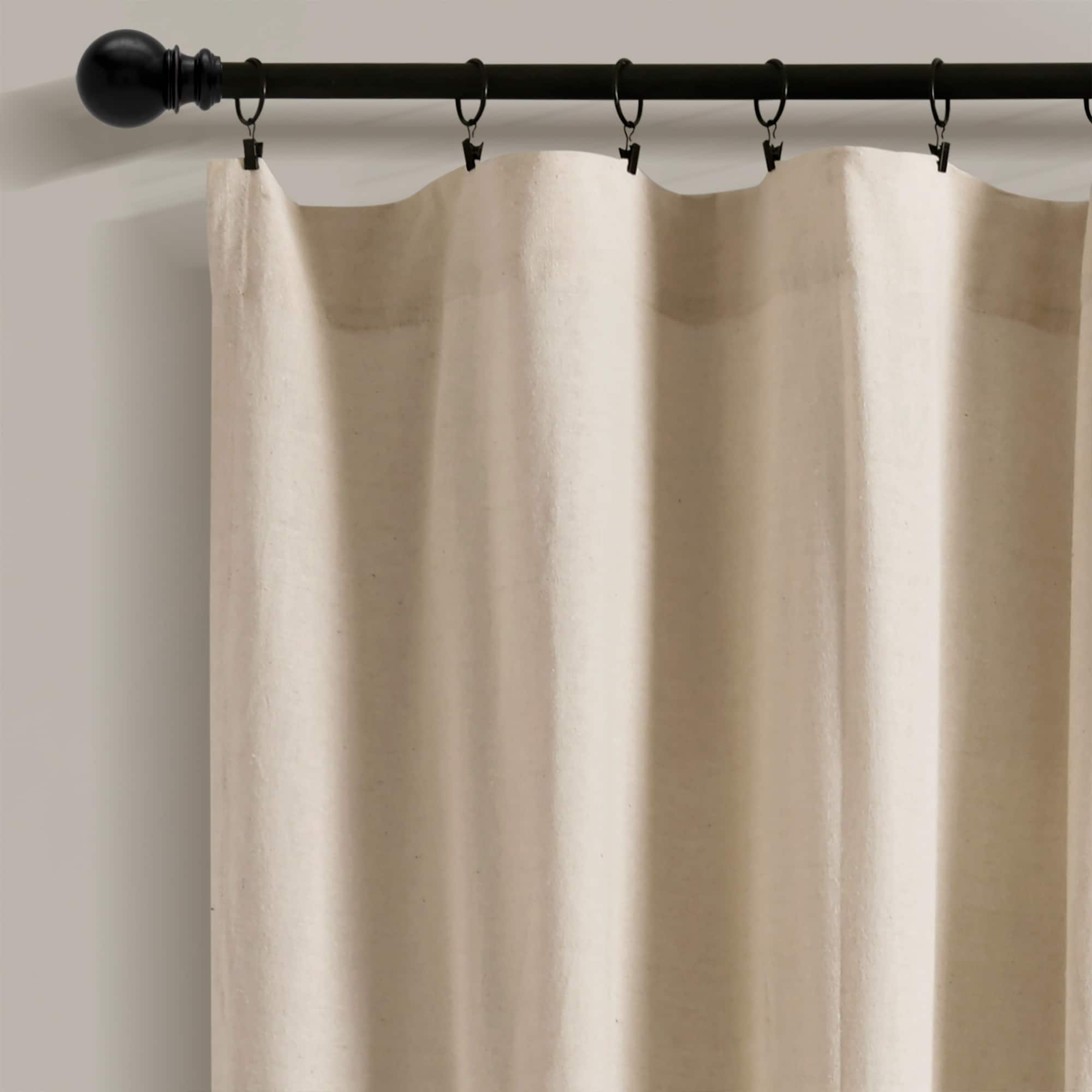 Lush Decor Linen Button Single Panel Window Curtain