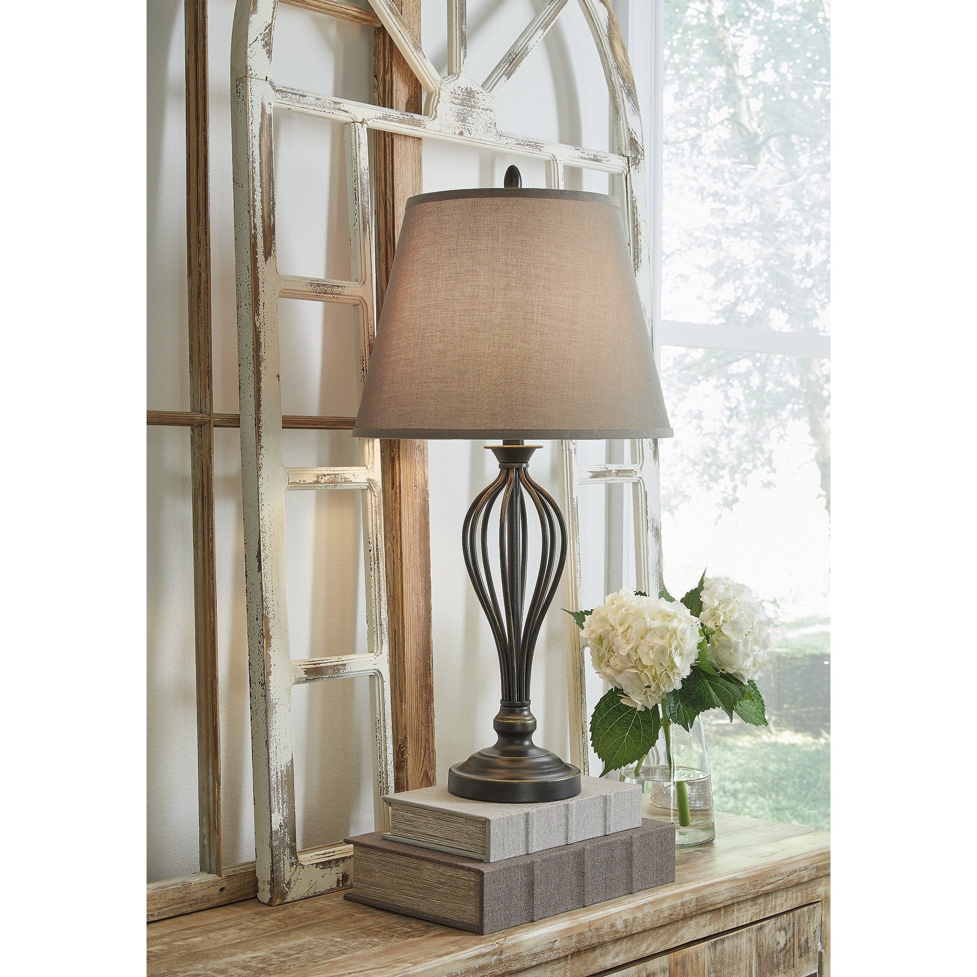 Signature Design by Ashley Ornawell Antique Bronze Table Lamp (Set of 2) - 15W x 15D x 29H