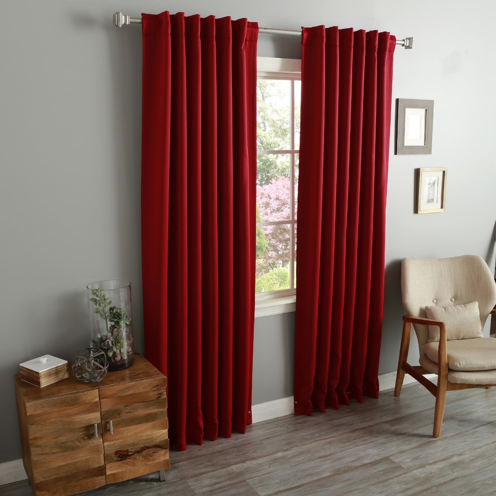 Aurora Home Solid Insulated Thermal Blackout Curtain Panel Pair - 52 x 120