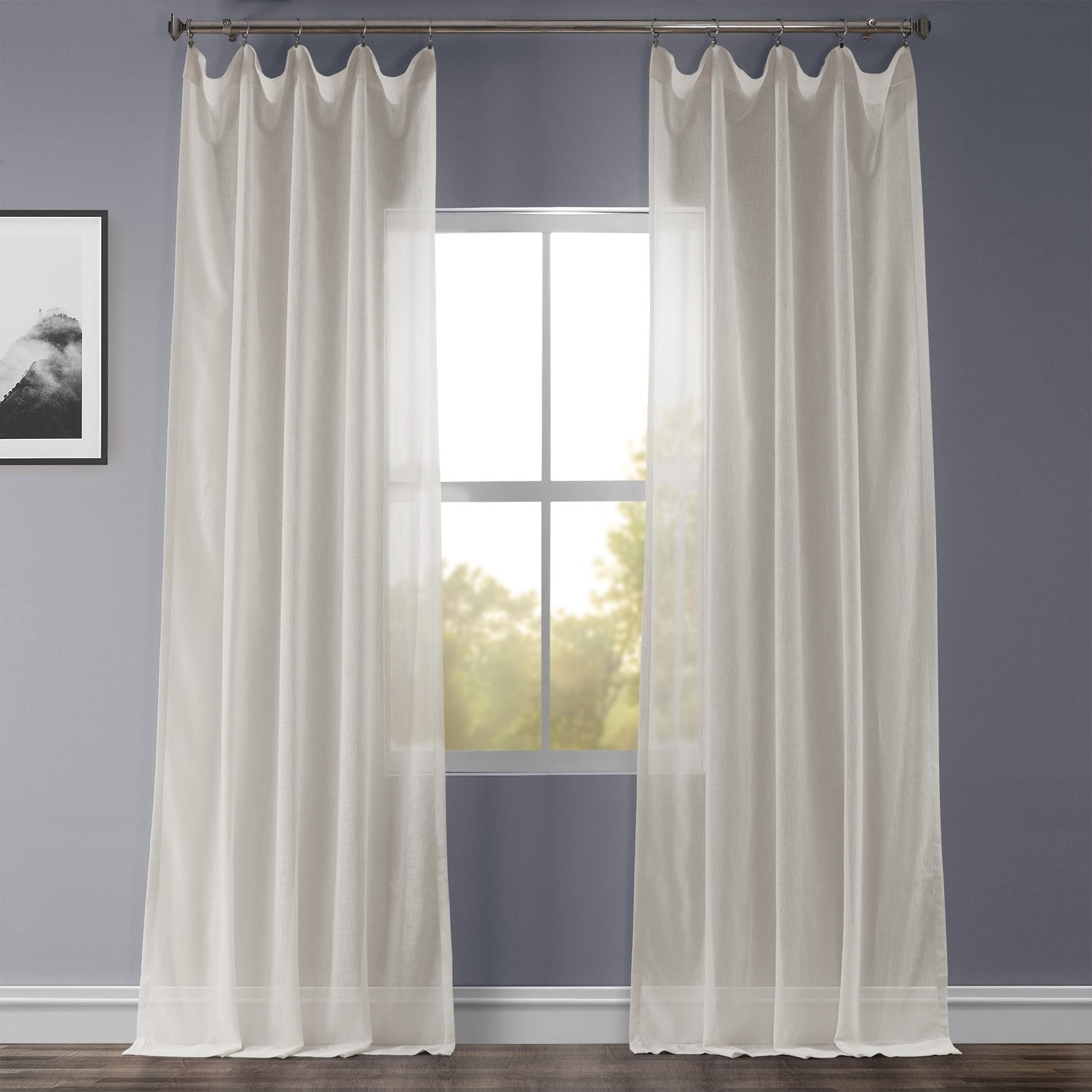 Exclusive Fabrics Gardenia Faux Linen Sheer Curtain (1 Panel)