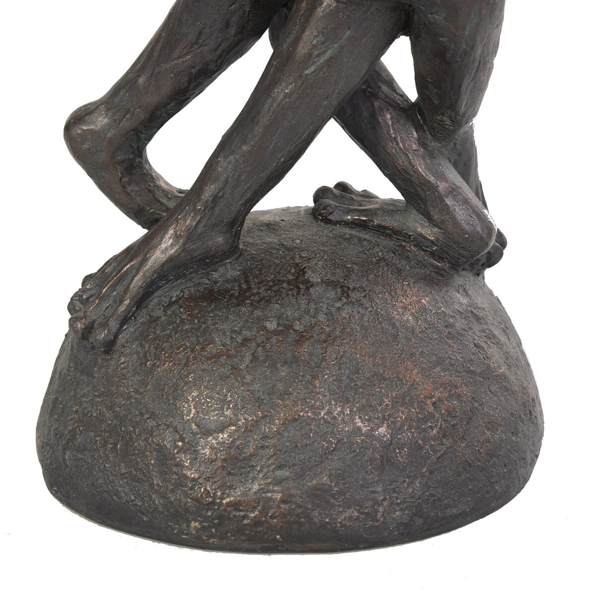 Resin Frog Patina Dancing Decorative Sculpture with Rock Base - Bronze - Roche River Decor