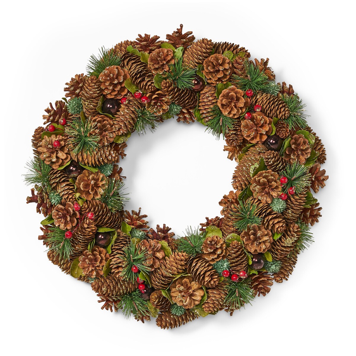 Pine Cone Wreath For Christmas - Brown Multi