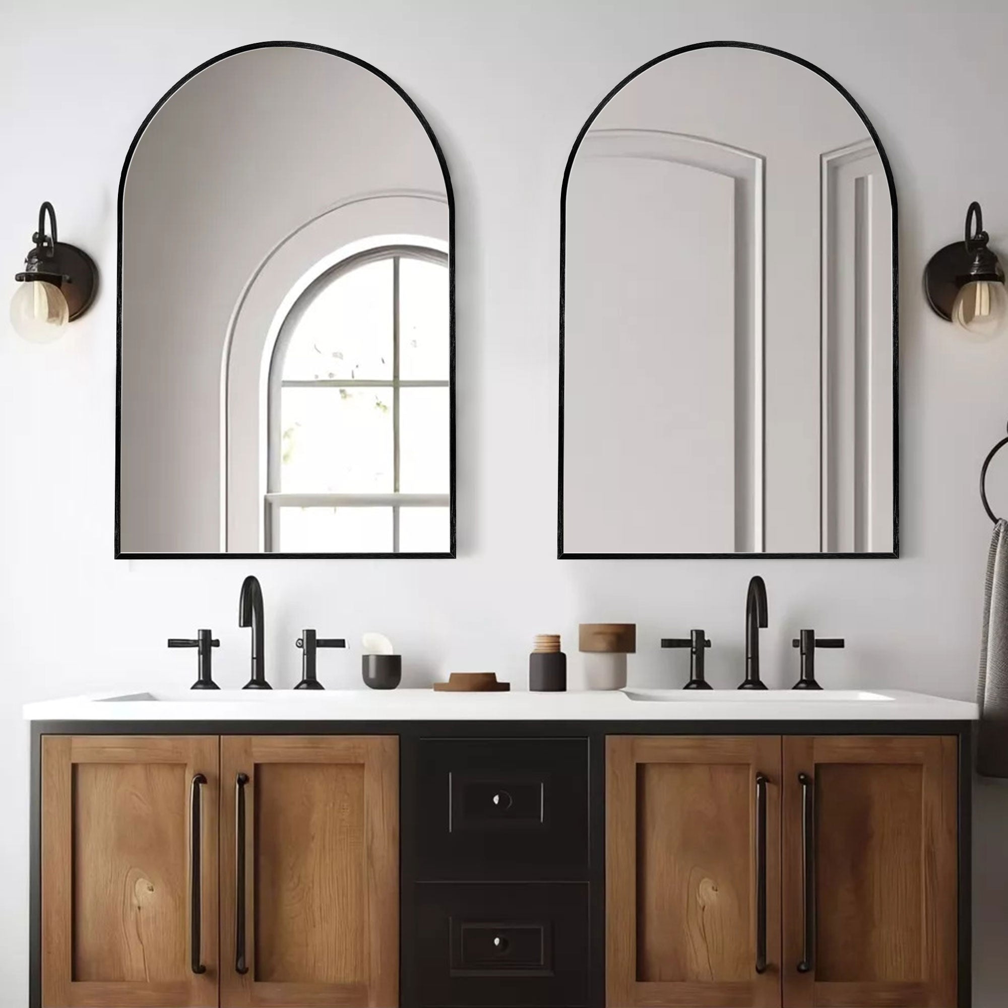 Modern Arch Bathroom Wall Mounted Vanity Mirror - 24x36