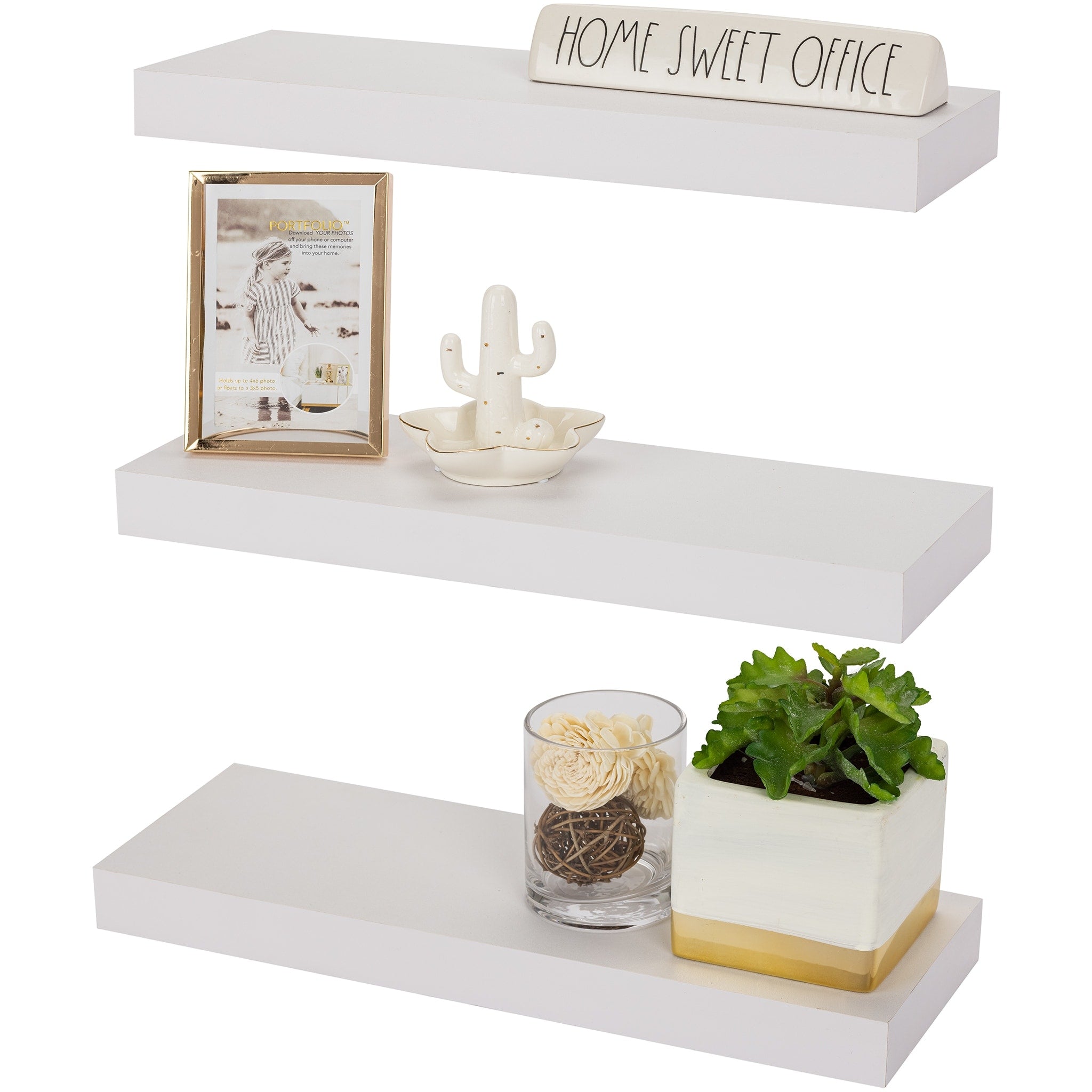 Floating Shelves, Farmhouse Hanging Wall Shelf Decor - 16 Inches, 3 Pk