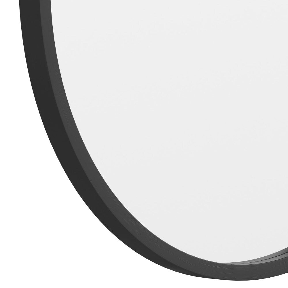 Wall Mount Shatterproof Round Accent Wall Mirror with Metal Frame