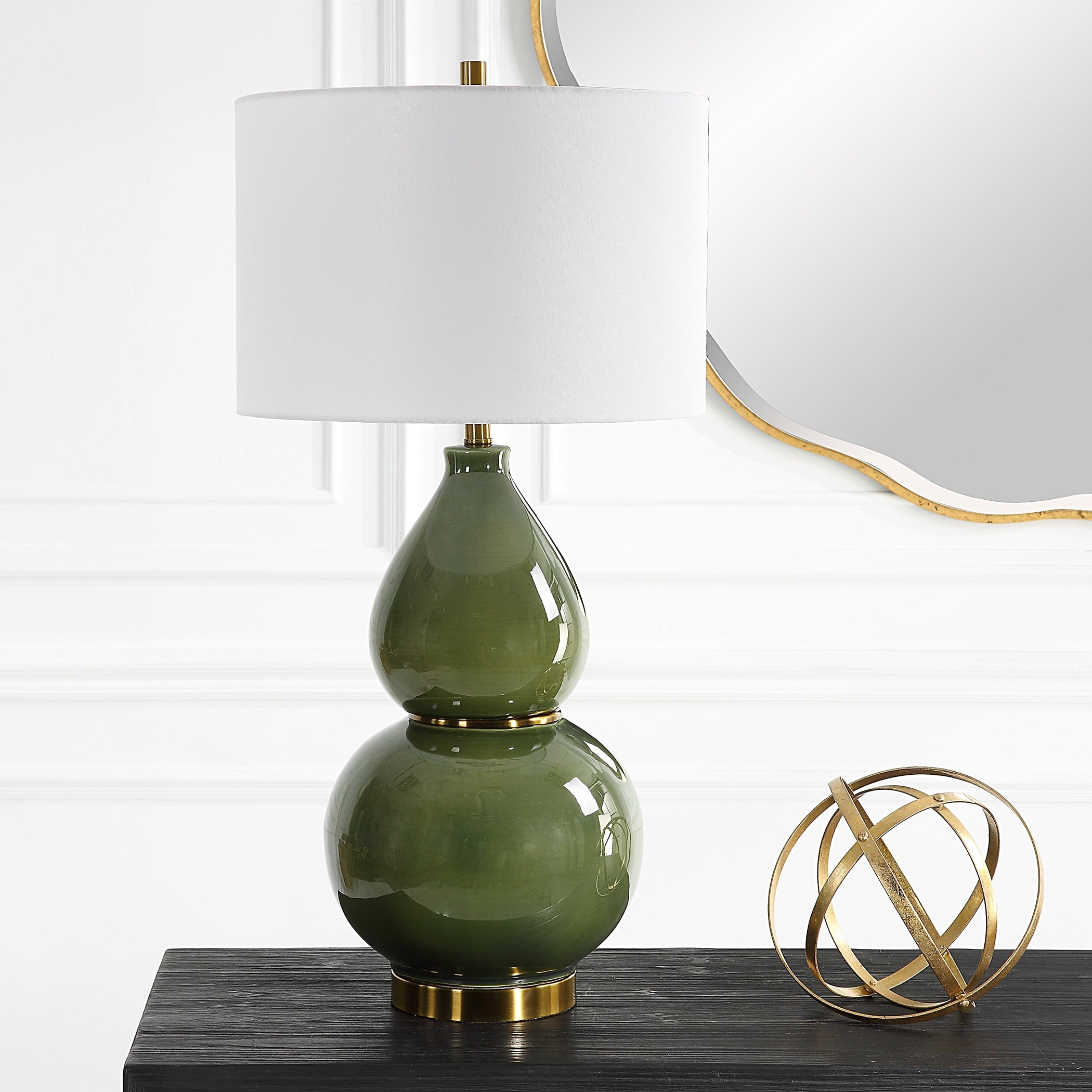 Uttermost Gourd Green Table Lamp - 31H,Shade 10H x 15Dia.