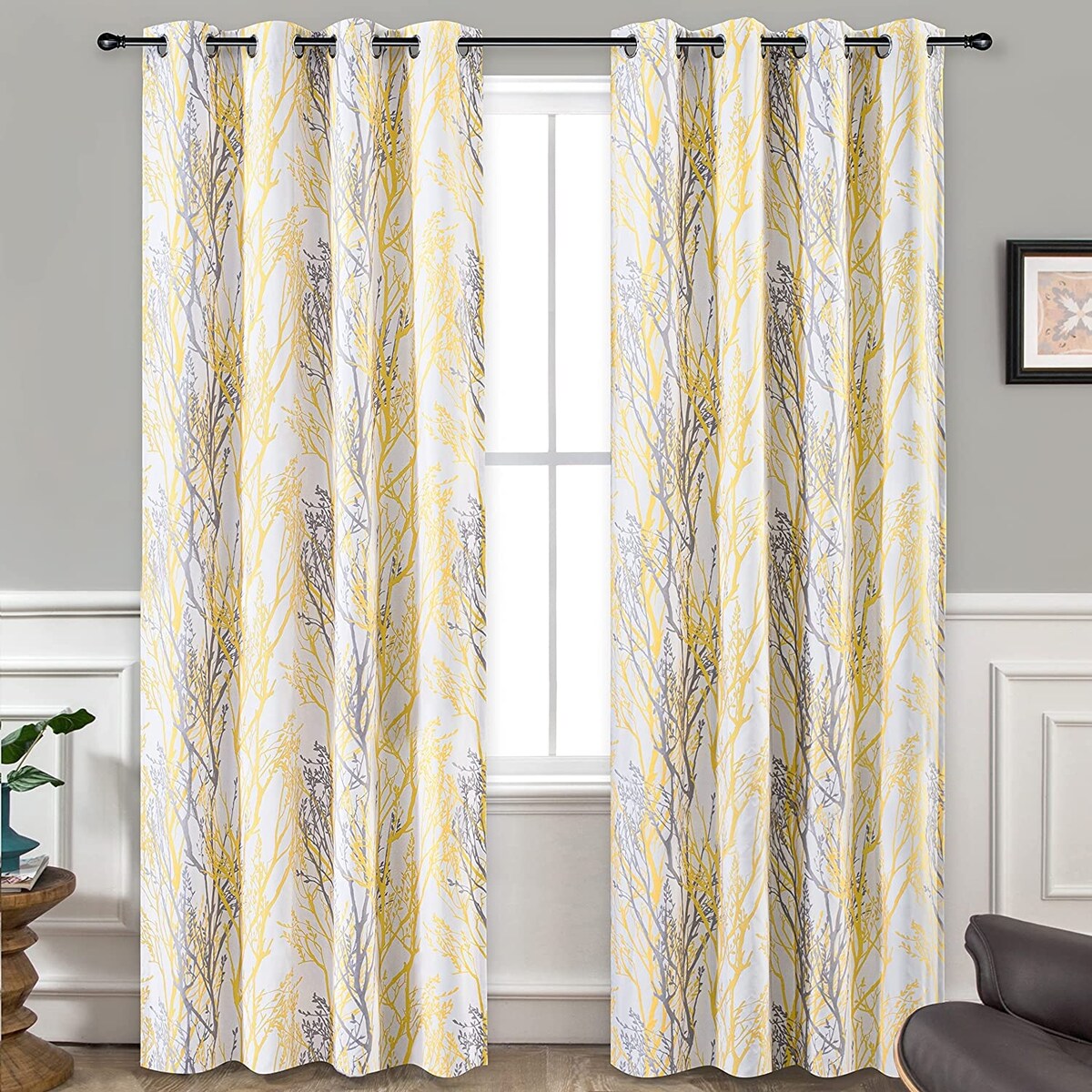 Tree Branch Grommet Window Curtain Panel