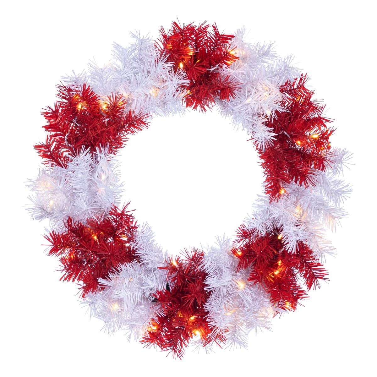 24 in. Pre Lit Dual LED Christmas Wreath - Multi