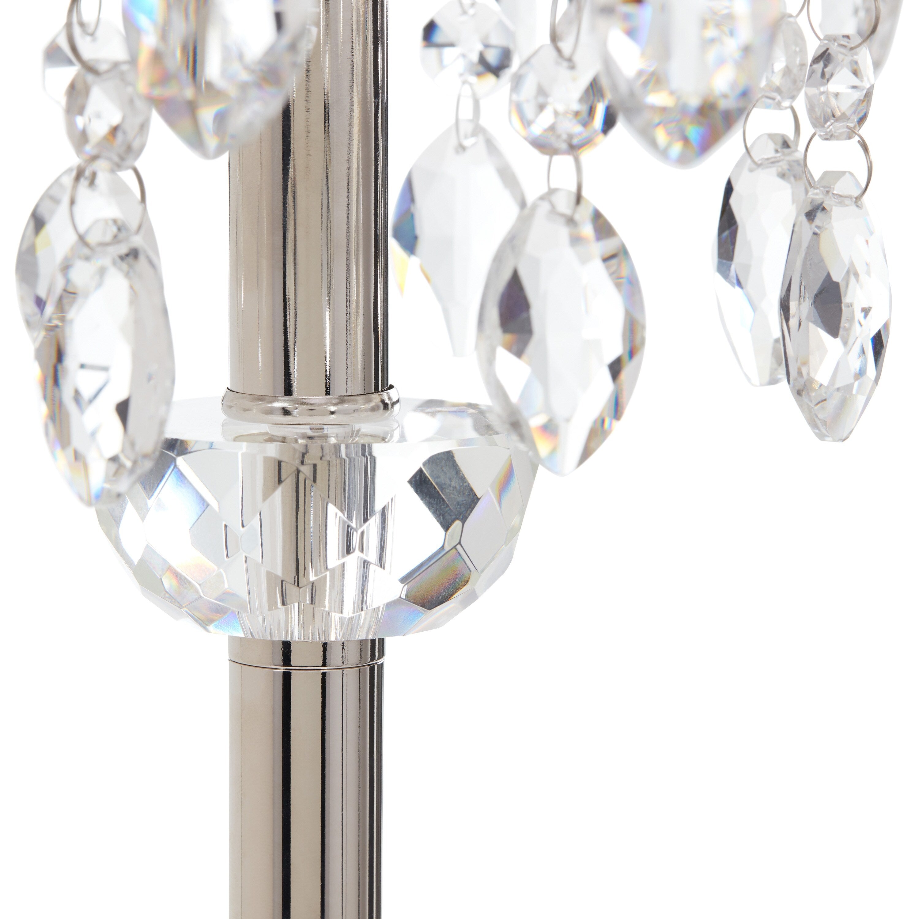 Silver Orchid Brielle Polished Nickel and Crystal 1-light Buffet Table Lamp - 12.2L x 12.2W x 28.75H