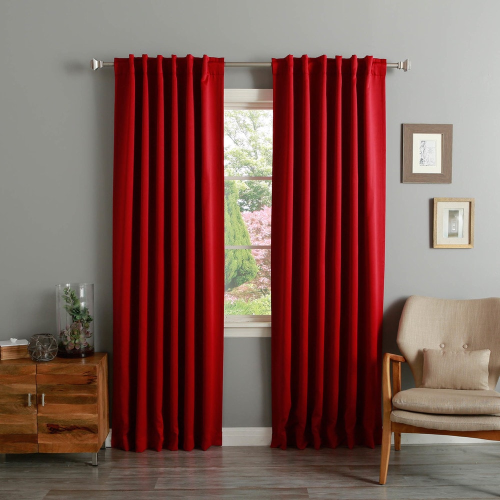 Aurora Home Solid Insulated Thermal Blackout Curtain Panel Pair - 52 x 120