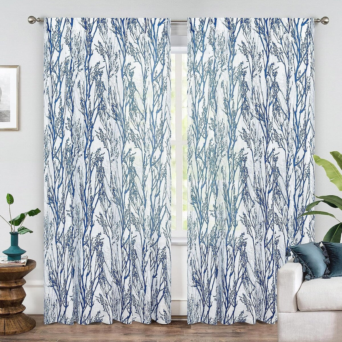 Tree Branch Grommet Window Curtain Panel